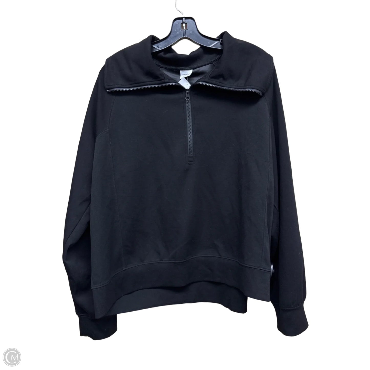 Athletic Top Long Sleeve Collar By Clothes Mentor In Black, Size: Xxl