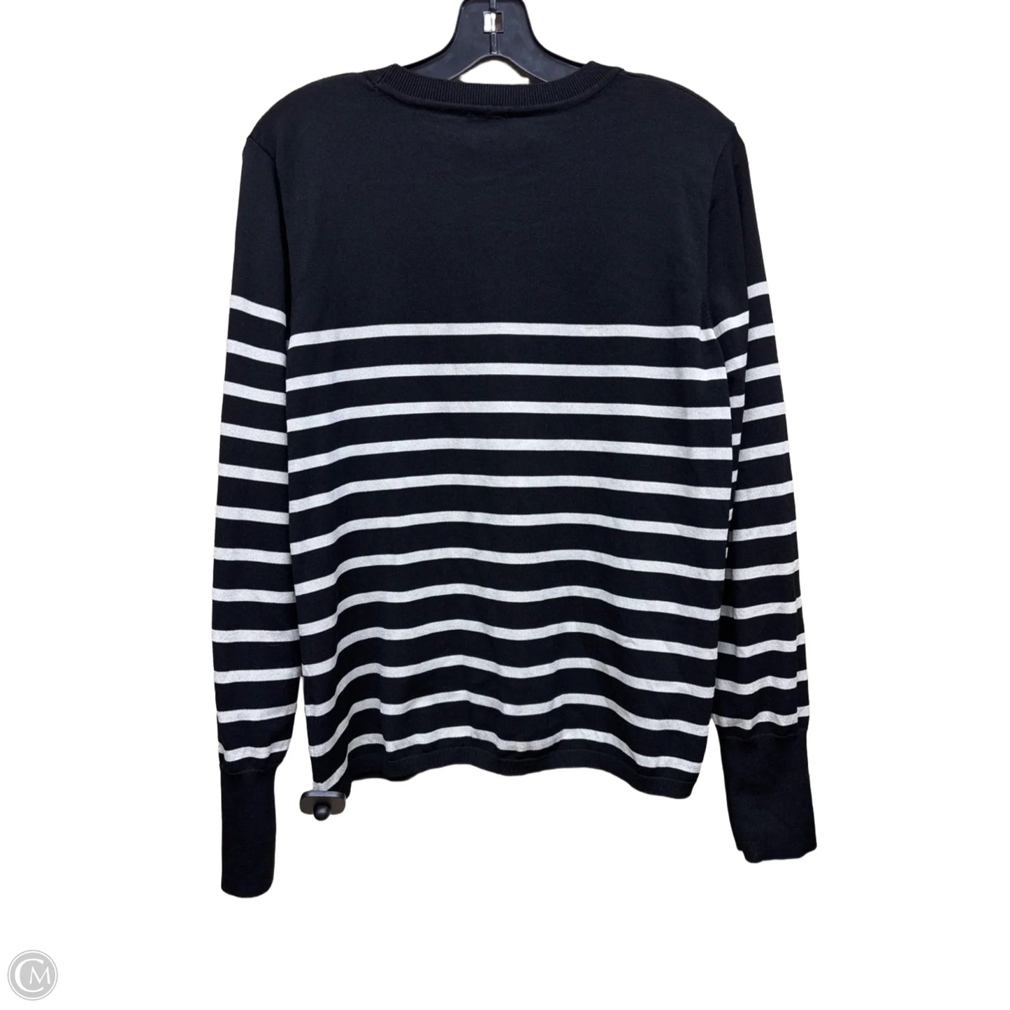 Top Long Sleeve By Express In Black & White, Size: Xl