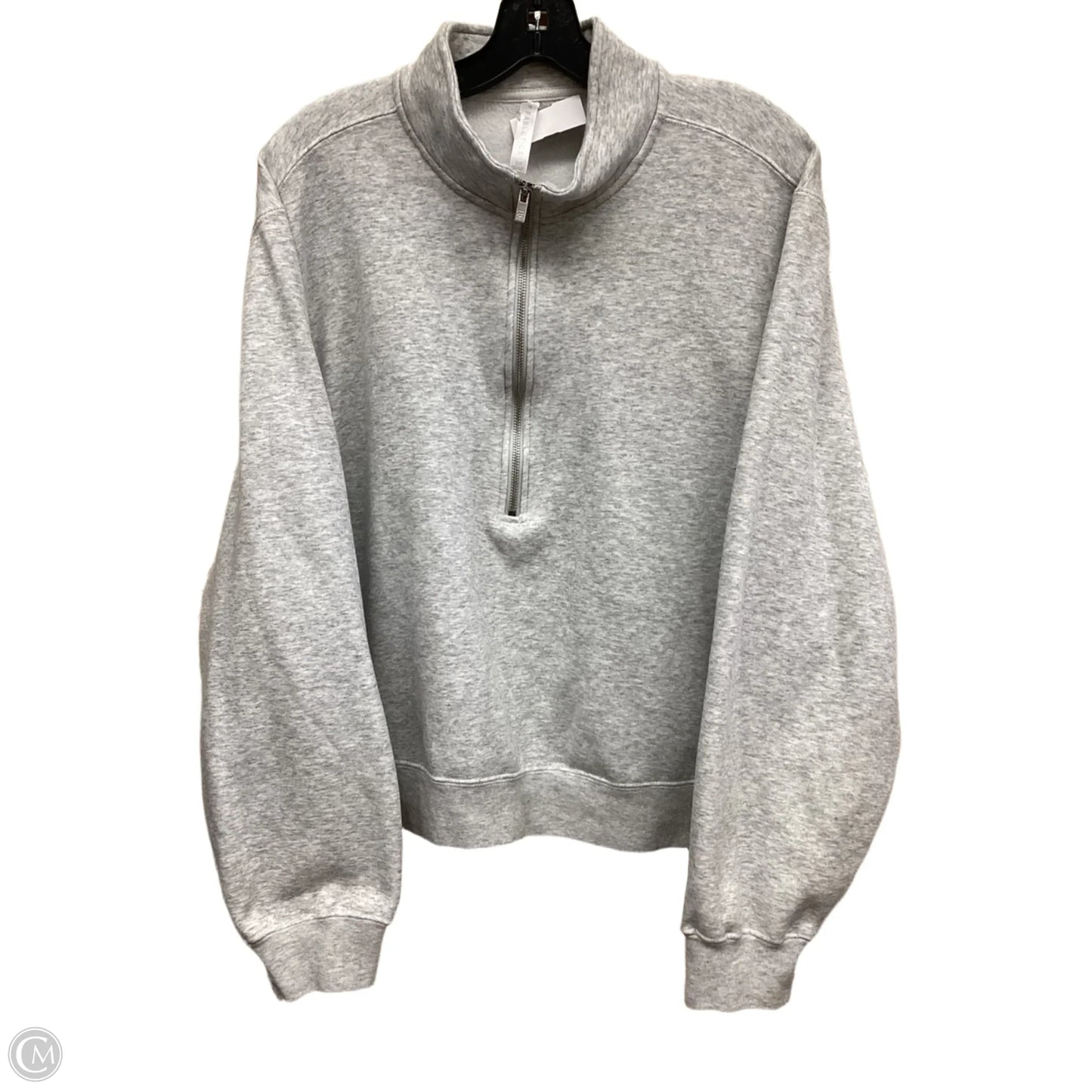 Athletic Sweatshirt Crewneck By Fabletics In Grey, Size: 2x