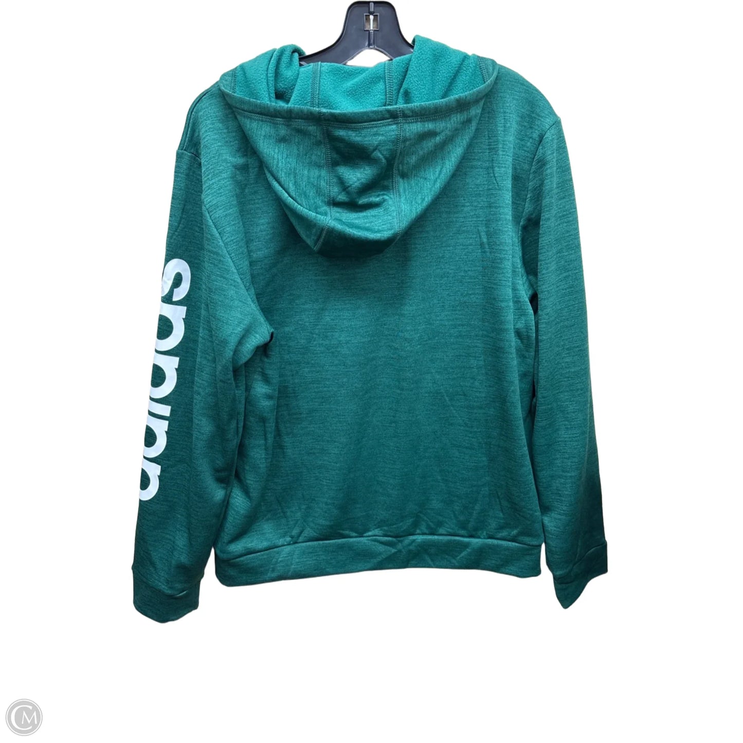 Athletic Sweatshirt Hoodie By Adidas In Green, Size: Xl