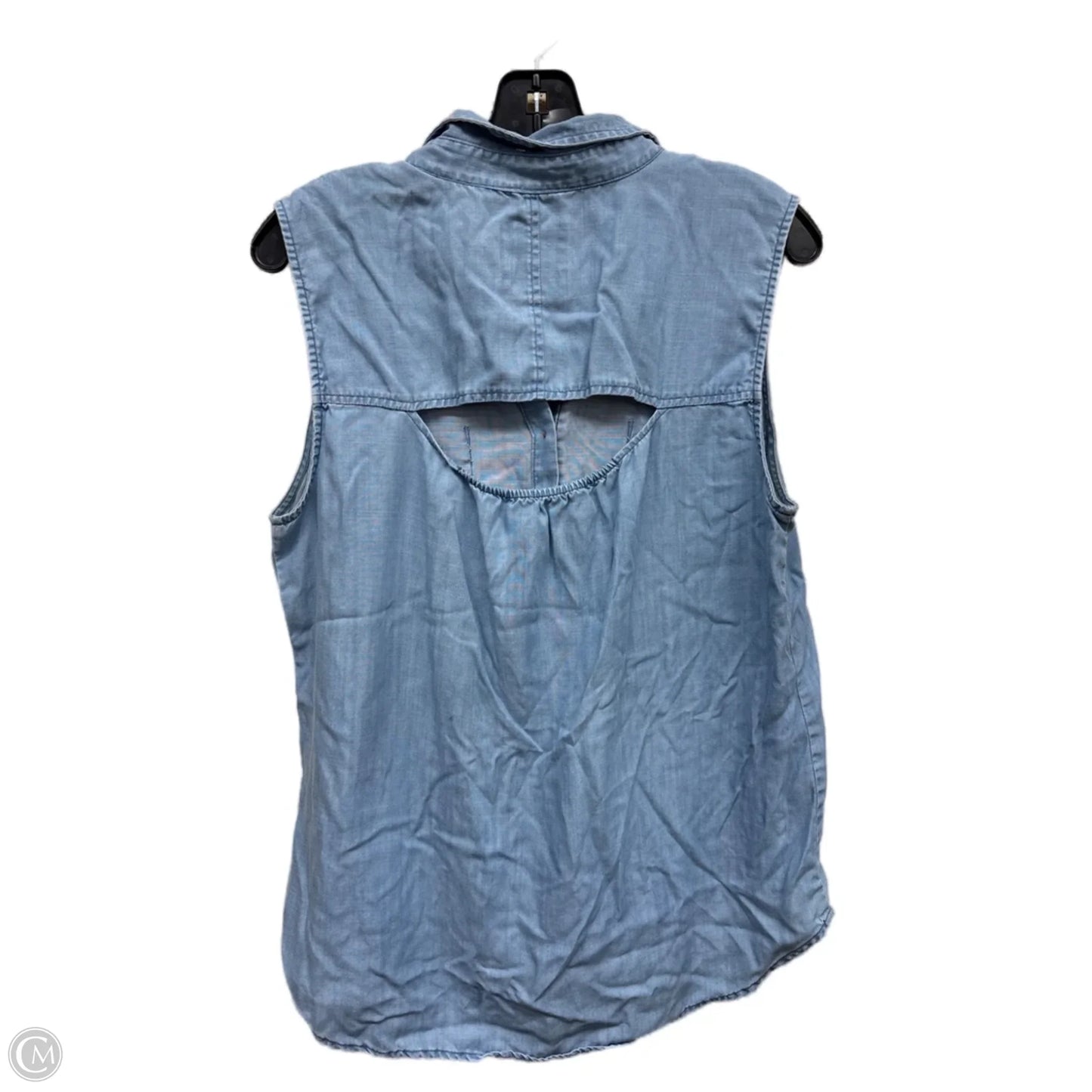 Top Sleeveless By American Eagle In Blue Denim, Size: L