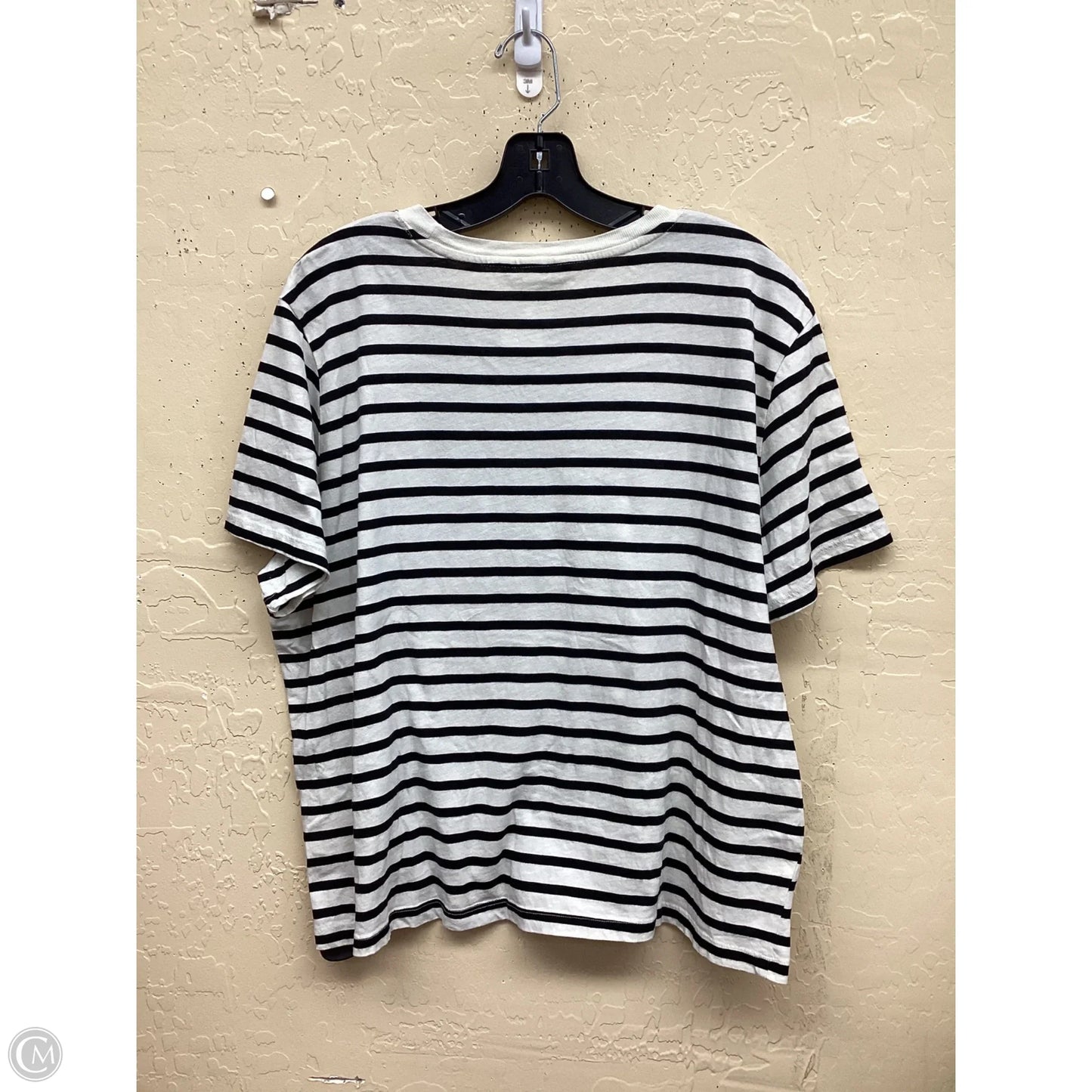 Top Short Sleeve By H&m In Striped Pattern, Size: Xl