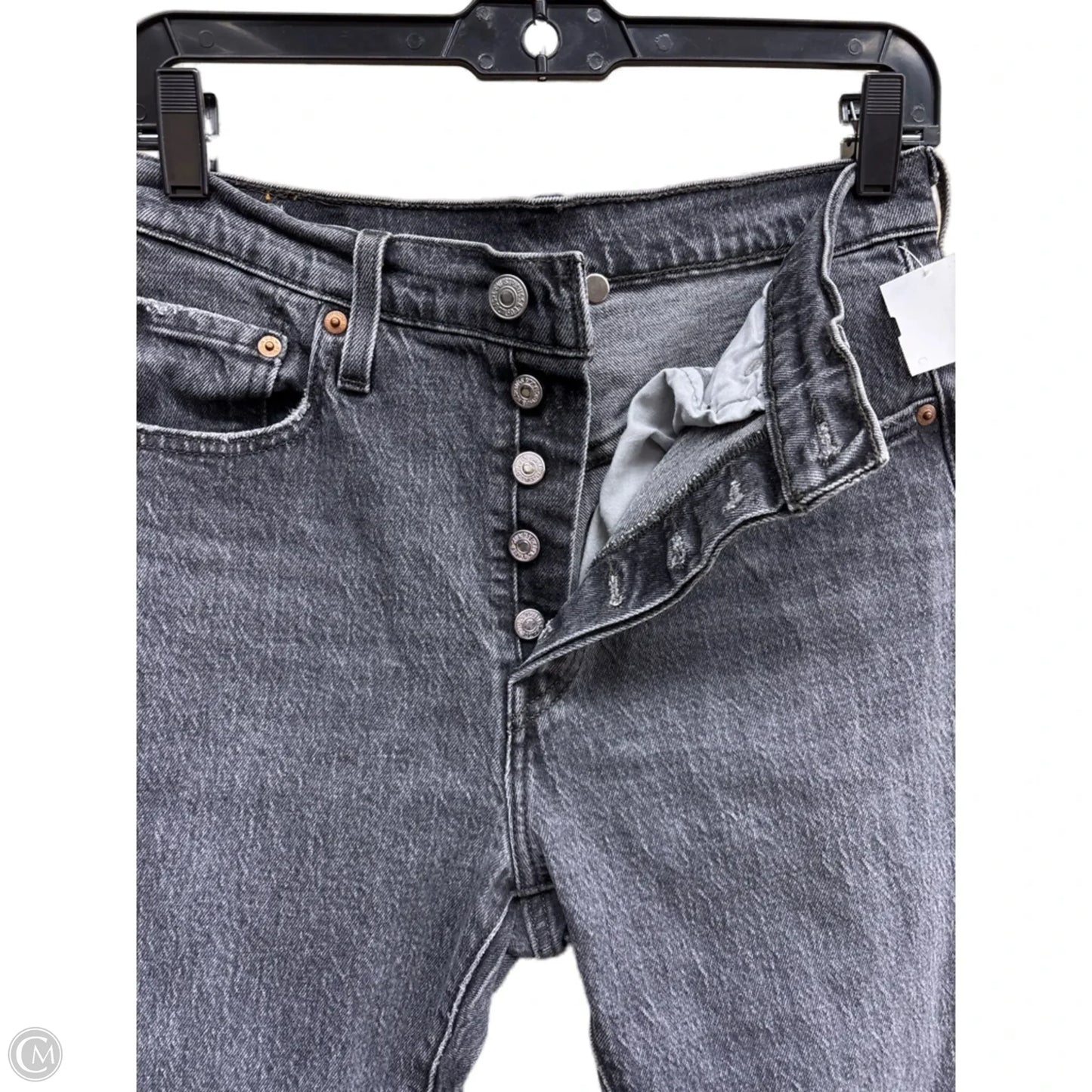 Jeans Straight By Levis In Black Denim, Size: 6