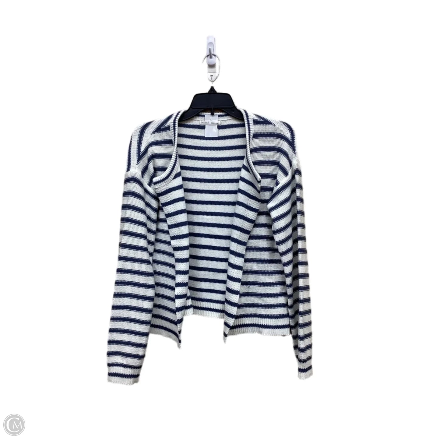Sweater Cardigan By Clothes Mentor In Striped Pattern, Size: L