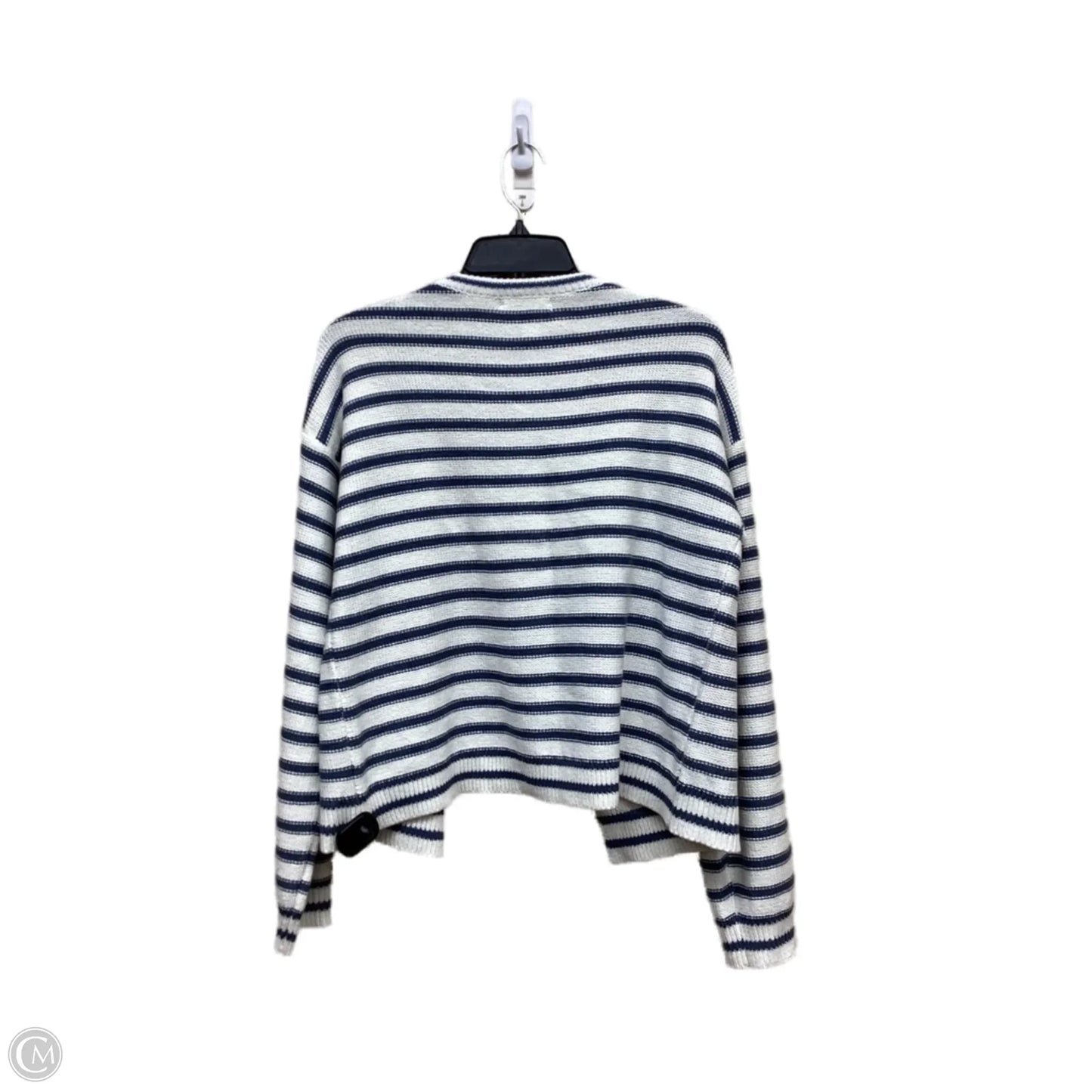 Sweater Cardigan By Clothes Mentor In Striped Pattern, Size: L