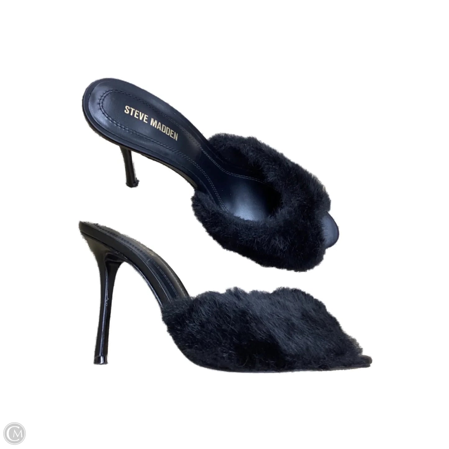 Sandals Heels Stiletto By Steve Madden In Black, Size: 9.5