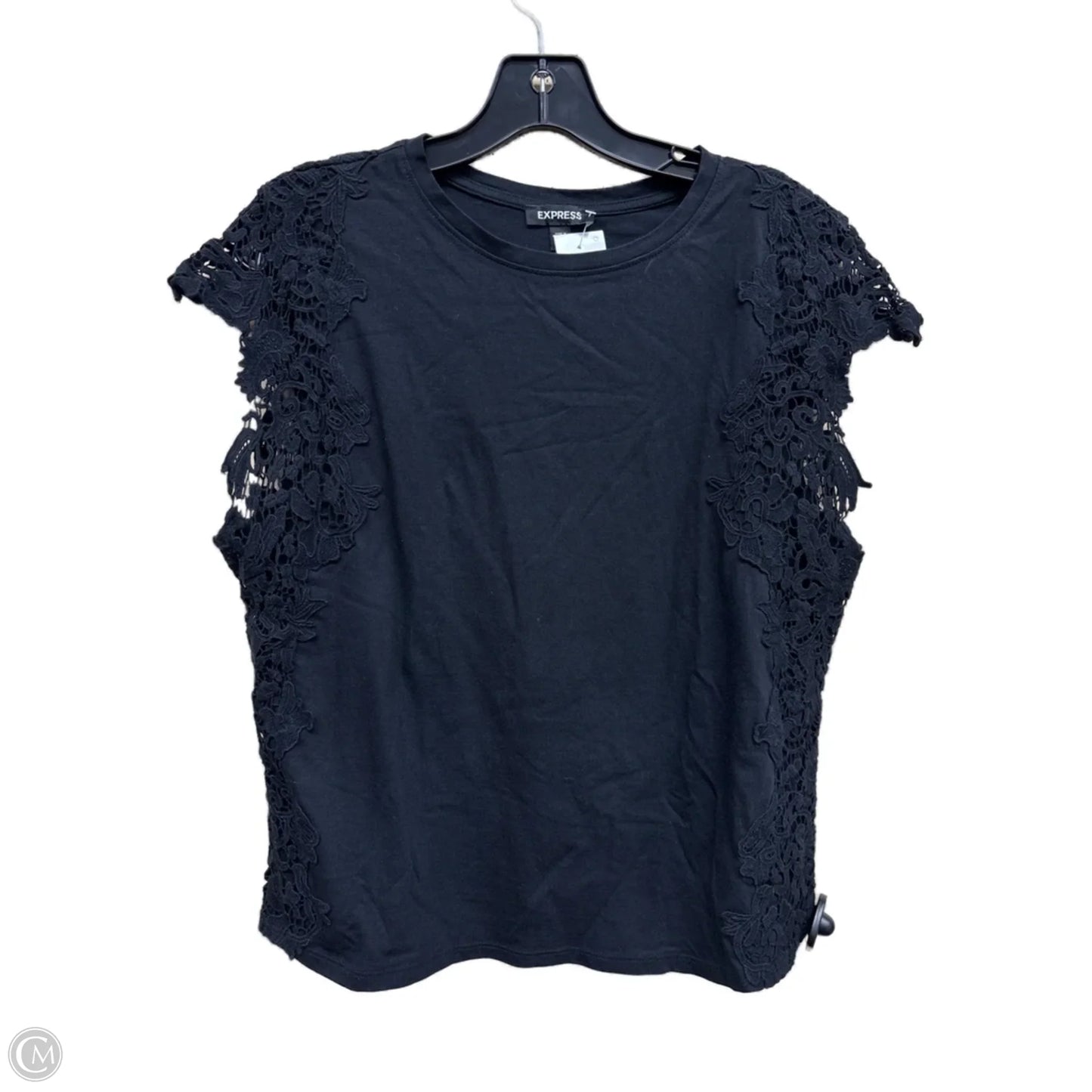 Top Short Sleeve By Express In Black, Size: M