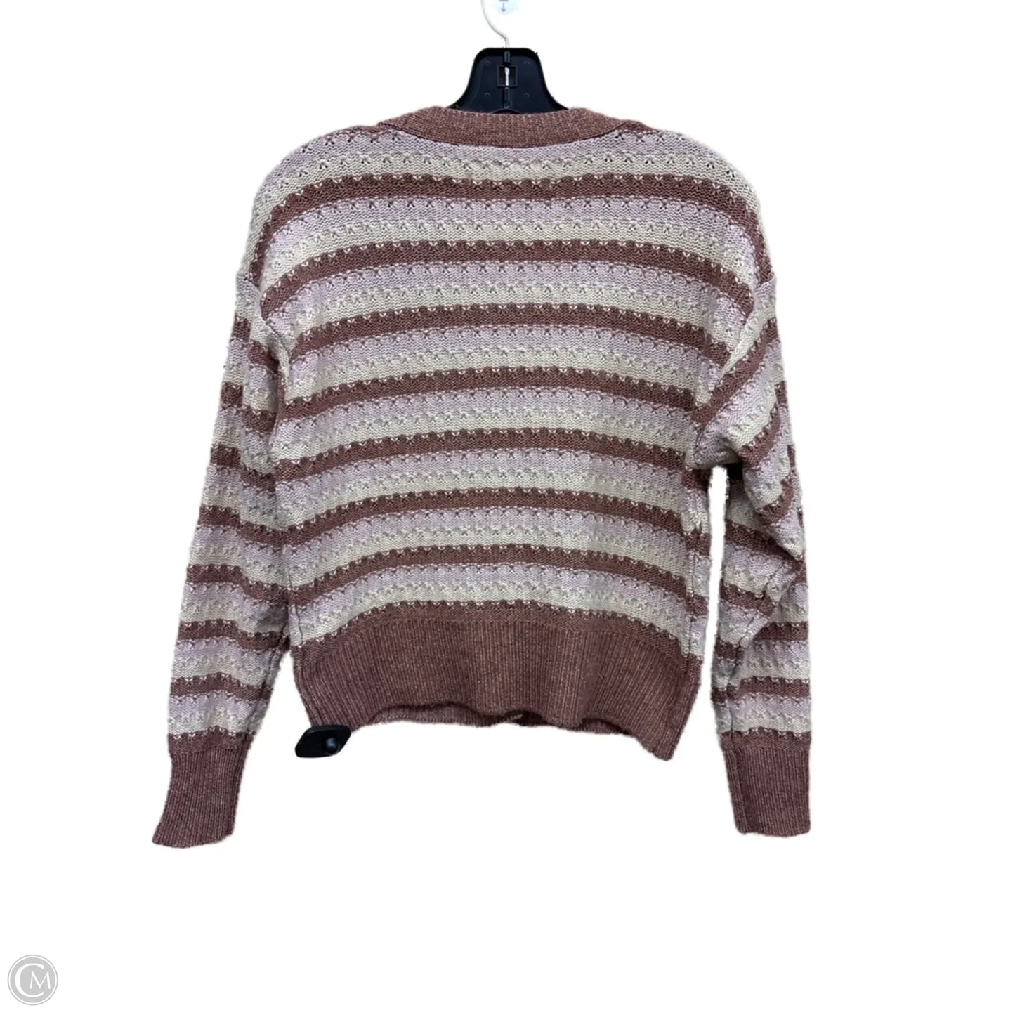 Sweater Cardigan By Celebrity Pink In Striped Pattern, Size: S