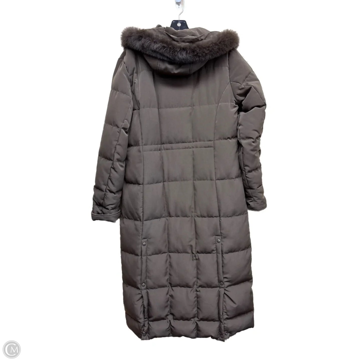 Coat Puffer & Quilted By Perry Ellis In Brown, Size: L