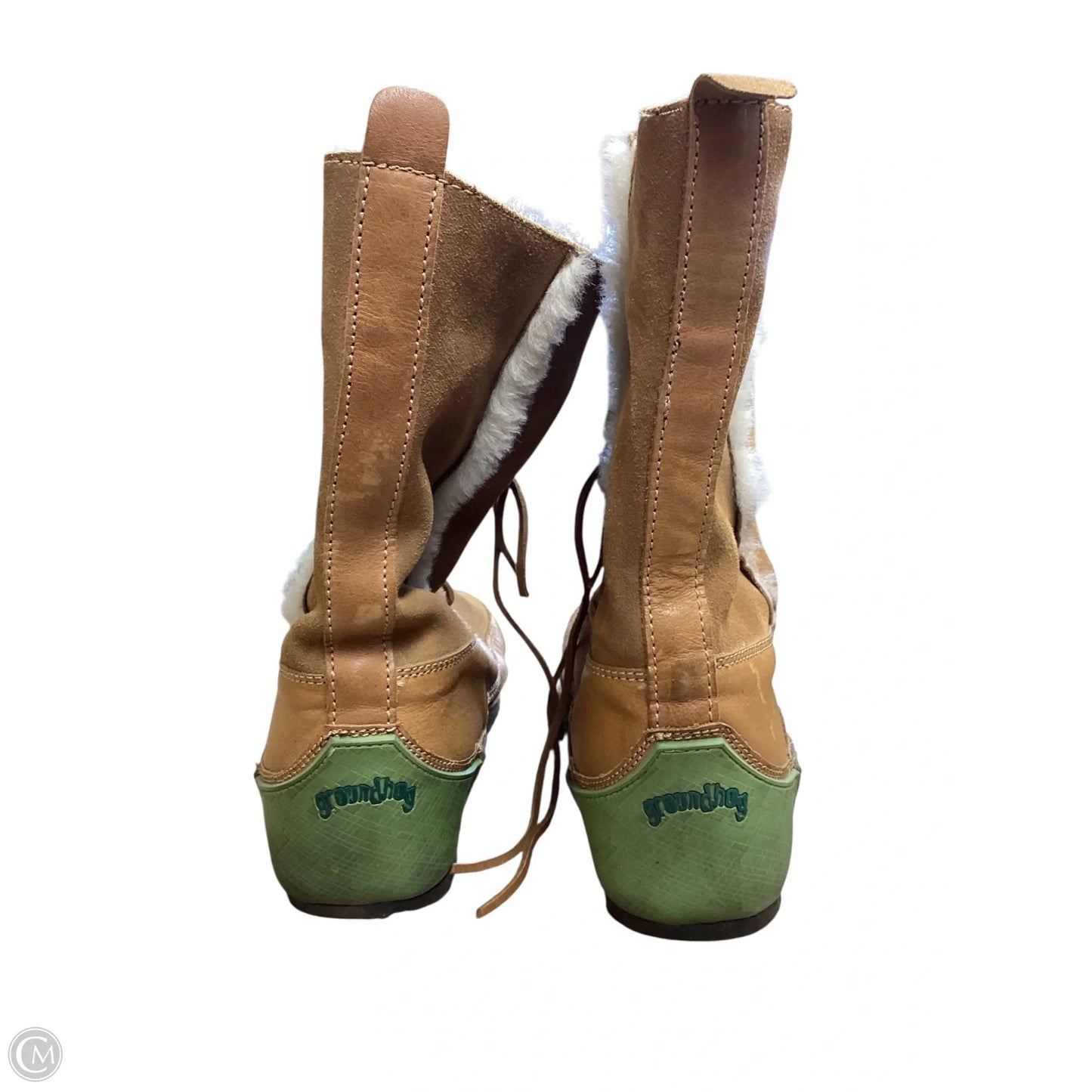 Boots Mid-calf Flats By Clothes Mentor In Tan