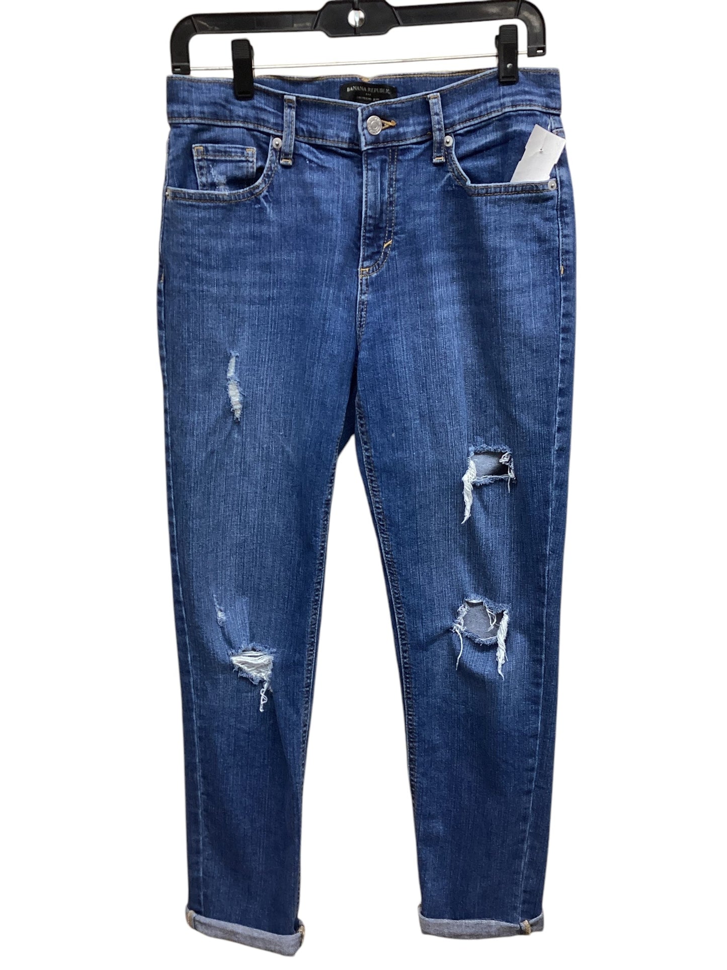 Jeans Straight By Banana Republic In Blue Denim, Size: 2