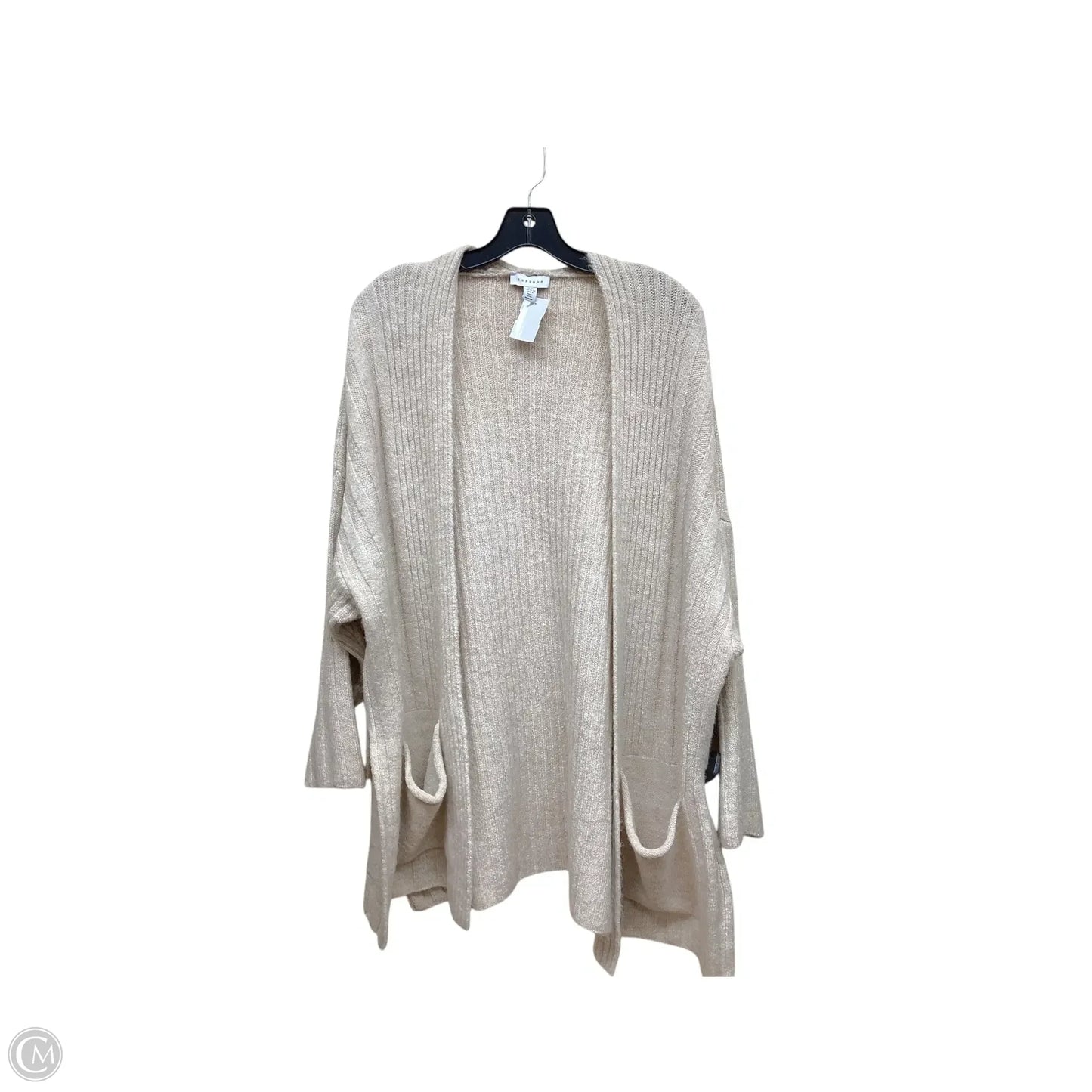 Sweater Cardigan By Topshop In Tan, Size: Xs