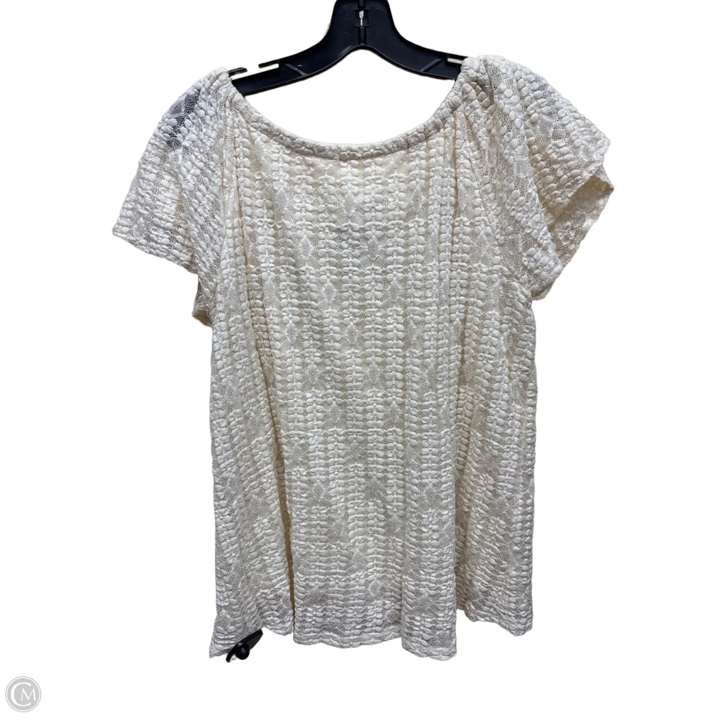 Top Short Sleeve By Cupio In Cream, Size: L