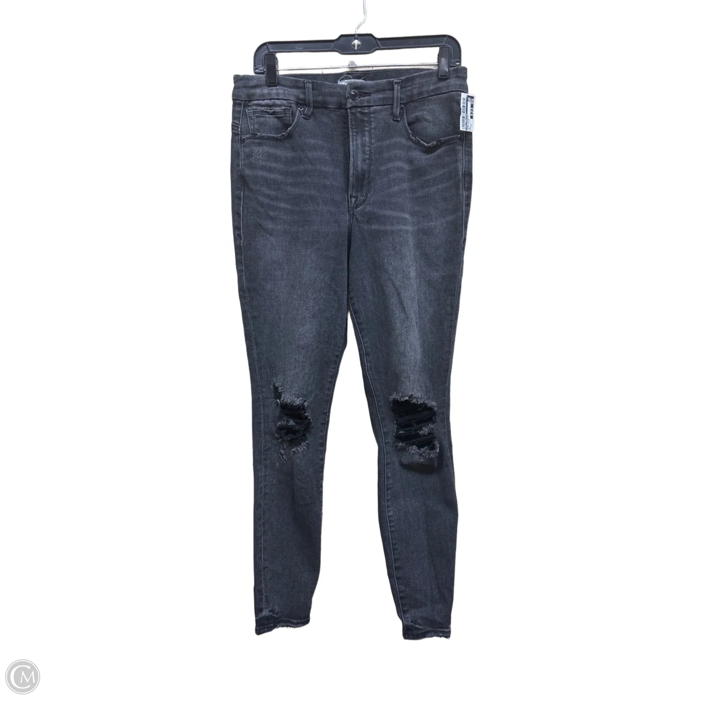 Jeans Straight By Good American In Black Denim, Size: 12