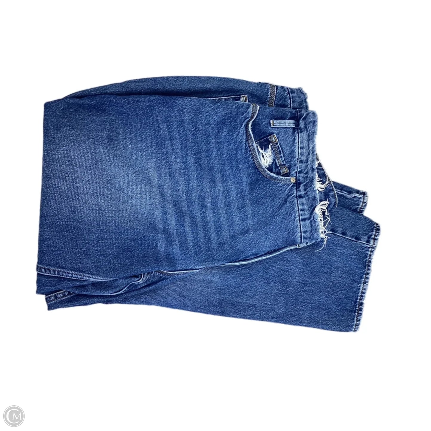Jeans Straight By Good American In Blue Denim, Size: 16