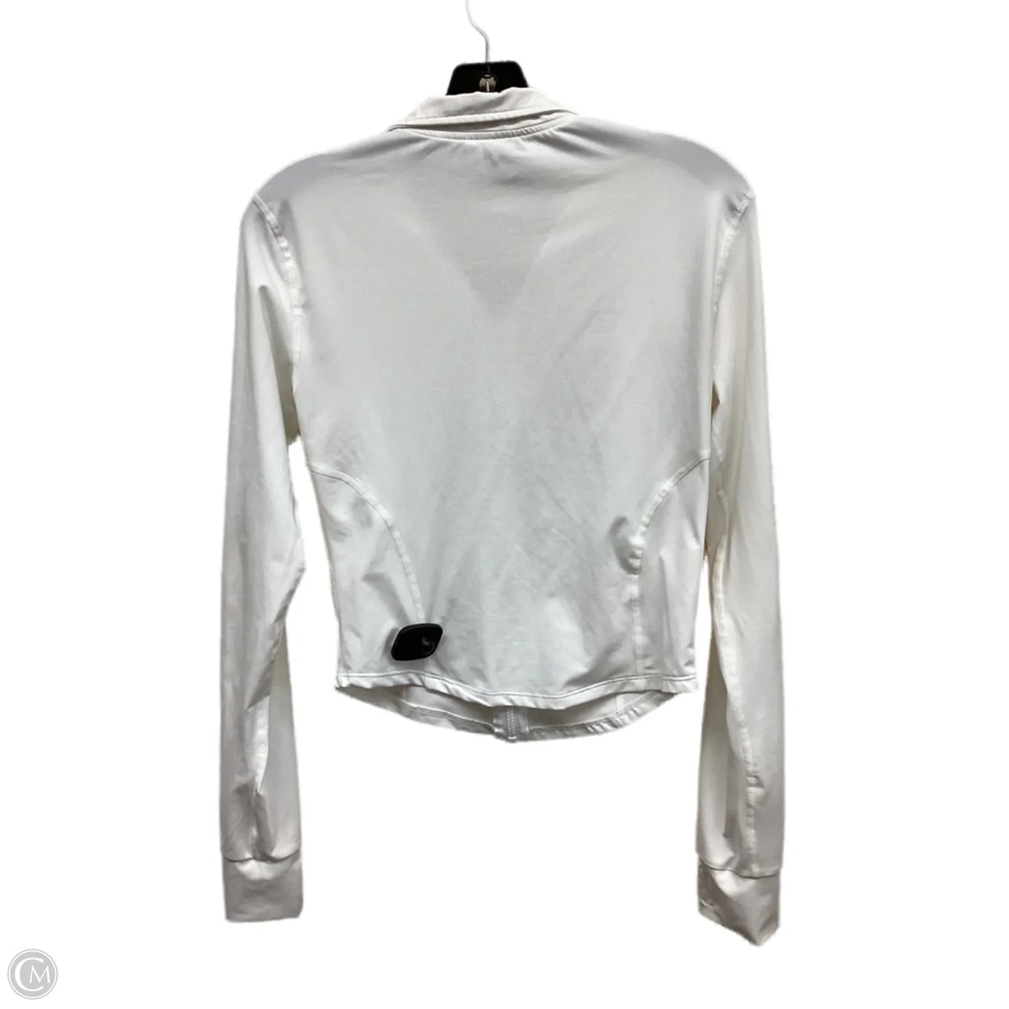Athletic Top Long Sleeve Collar By Clothes Mentor In White, Size: L