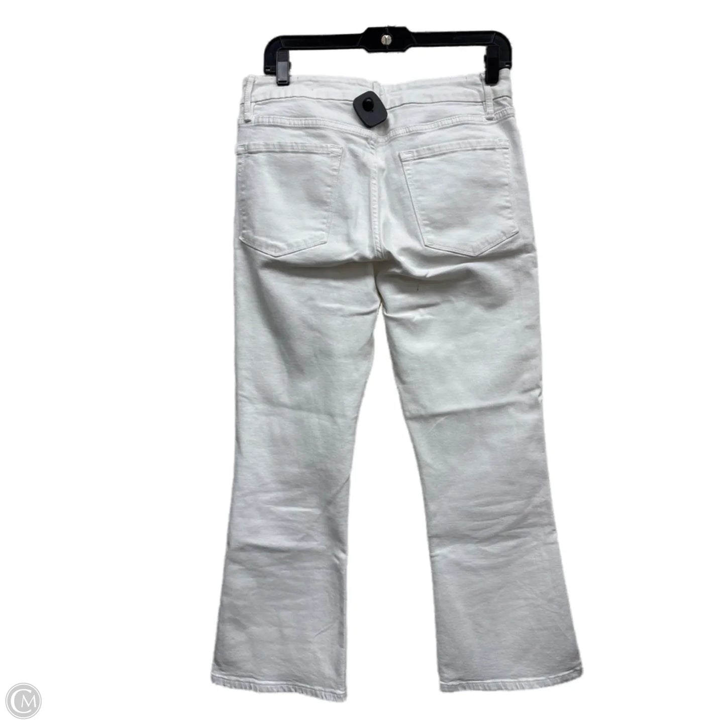 Jeans Flared By Frame In White Denim, Size: 30