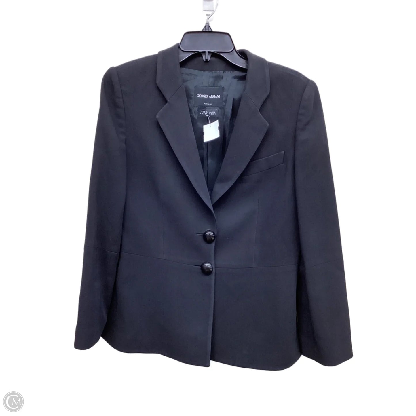 Blazer Designer By Giorgio Armani In Black