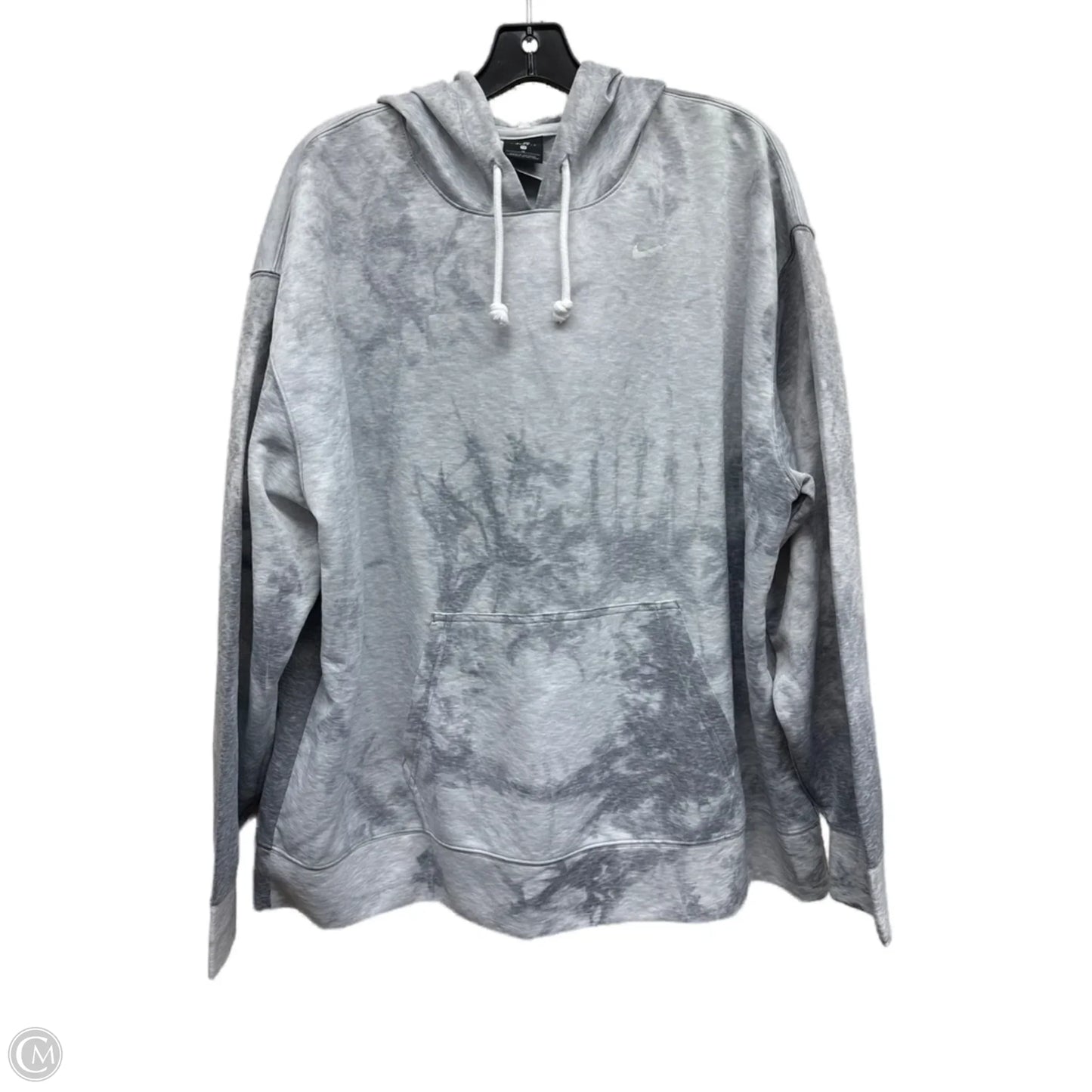 Athletic Sweatshirt Hoodie By Nike In Grey, Size: 1x