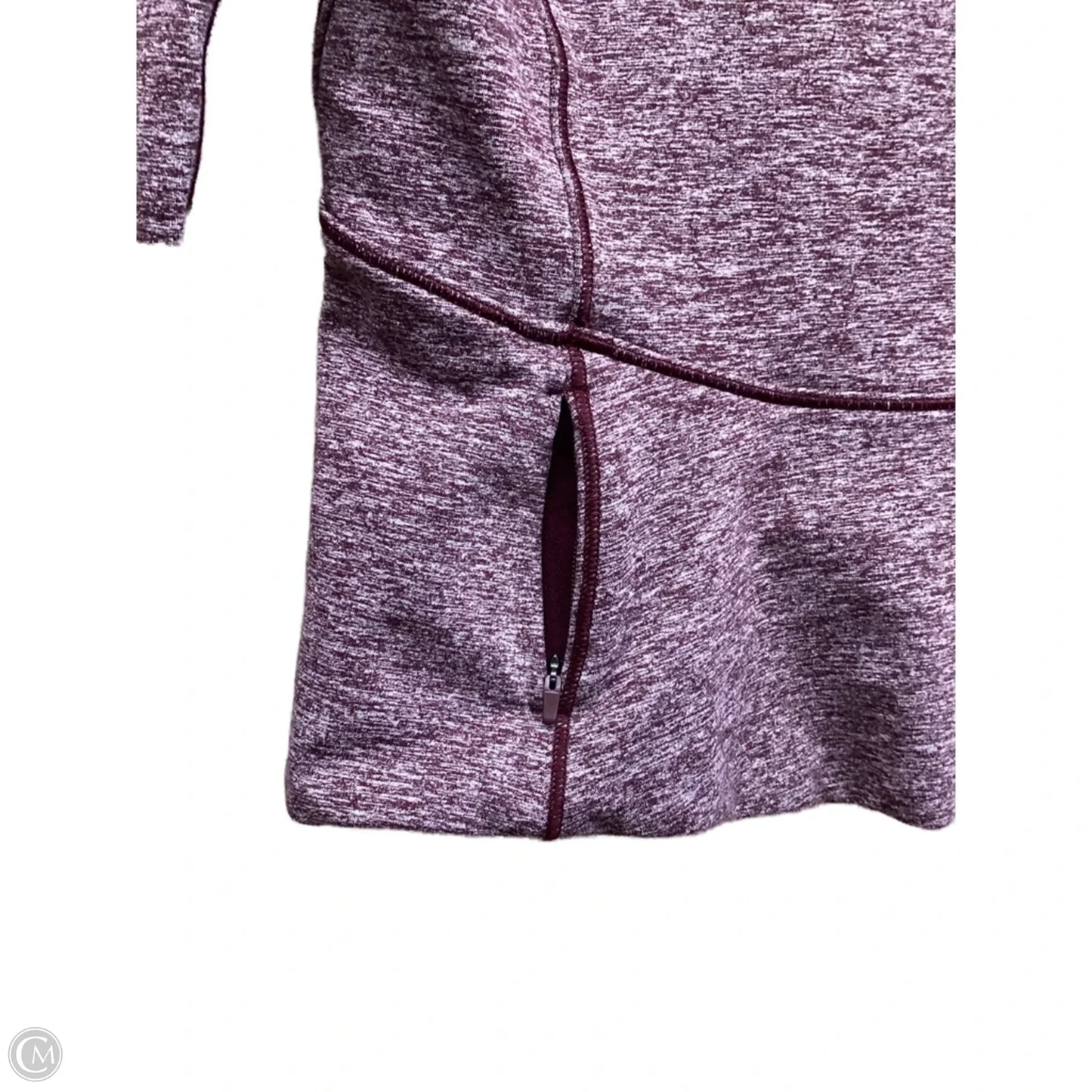 Athletic Top Long Sleeve Collar By Lululemon In Maroon, Size: 4