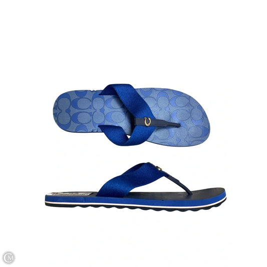 Sandals Designer By Coach In Blue, Size: 7