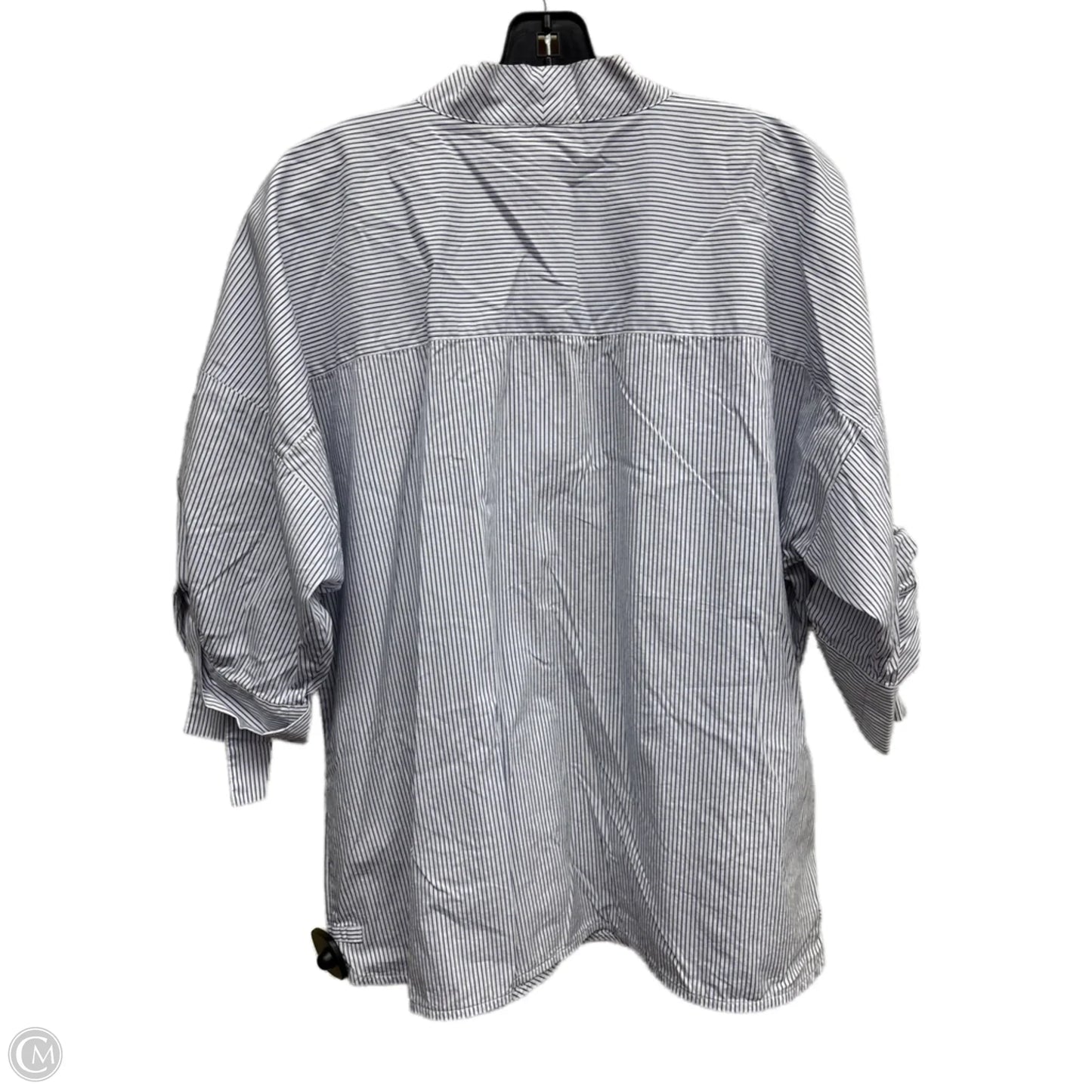 Top Long Sleeve By Calvin Klein In Striped Pattern, Size: M