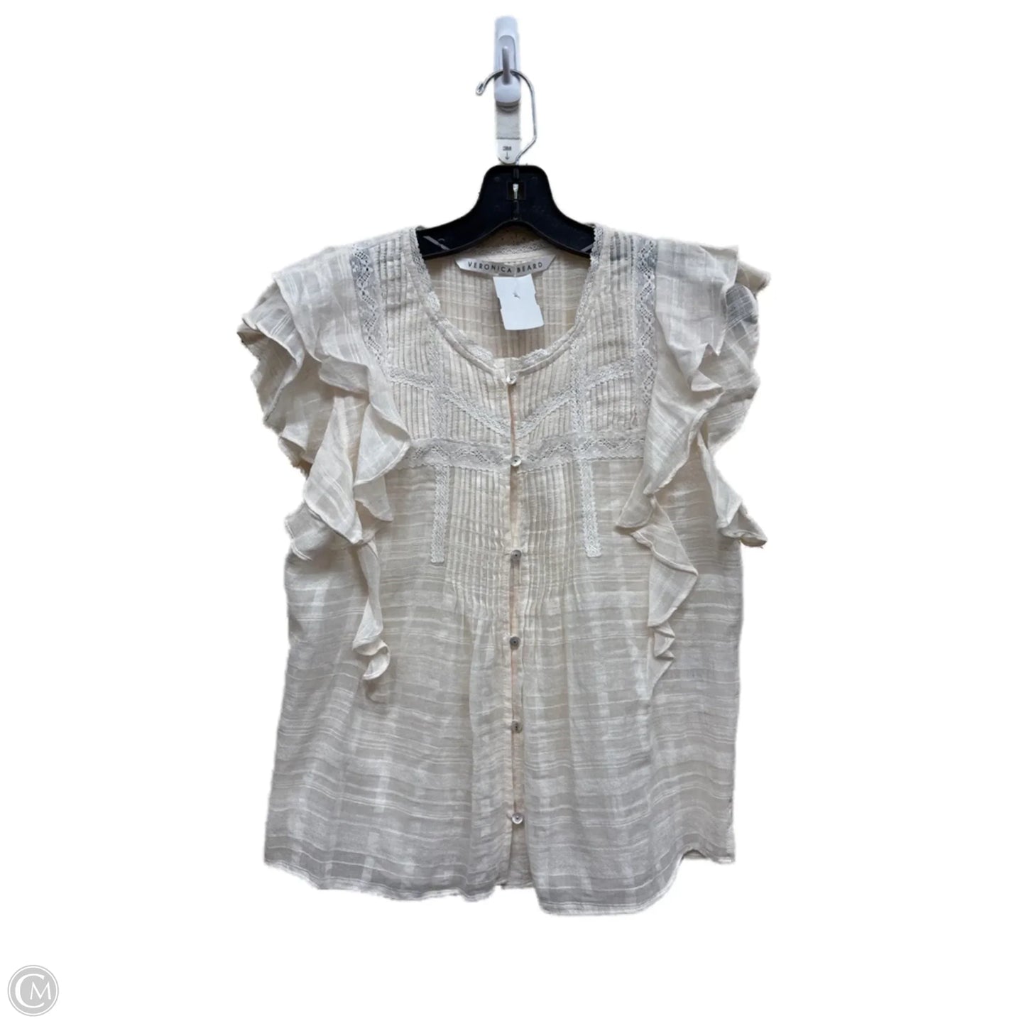 Top Short Sleeve By Veronica Beard In Cream, Size: S
