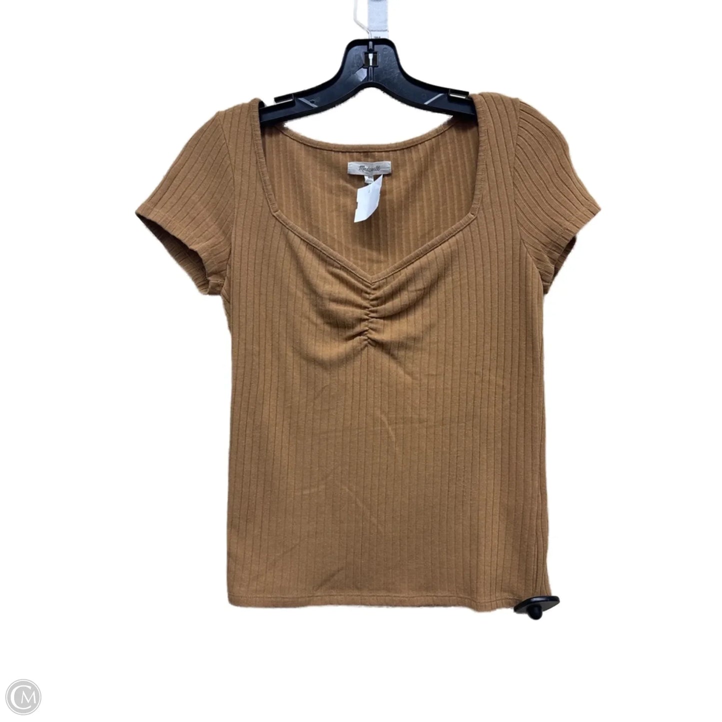 Top Short Sleeve By Madewell In Tan, Size: S