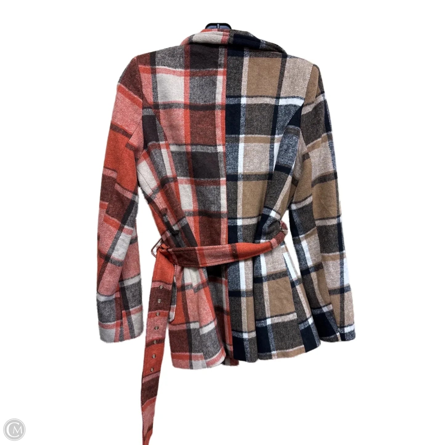Jacket Fleece By Fashion Nova In Plaid Pattern, Size: L