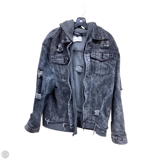 Jacket Denim By Clothes Mentor In Black Denim, Size: 2x