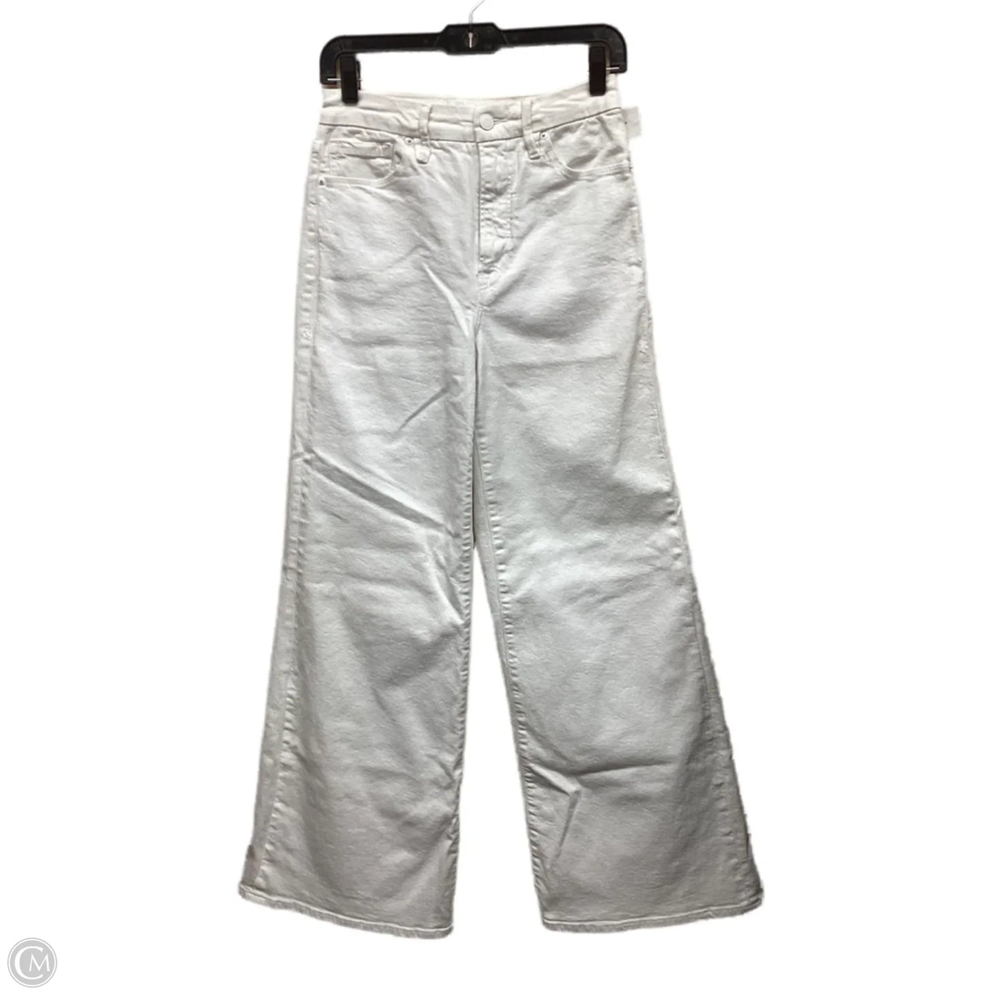 Jeans Wide Leg By Good American In White Denim, Size: 8