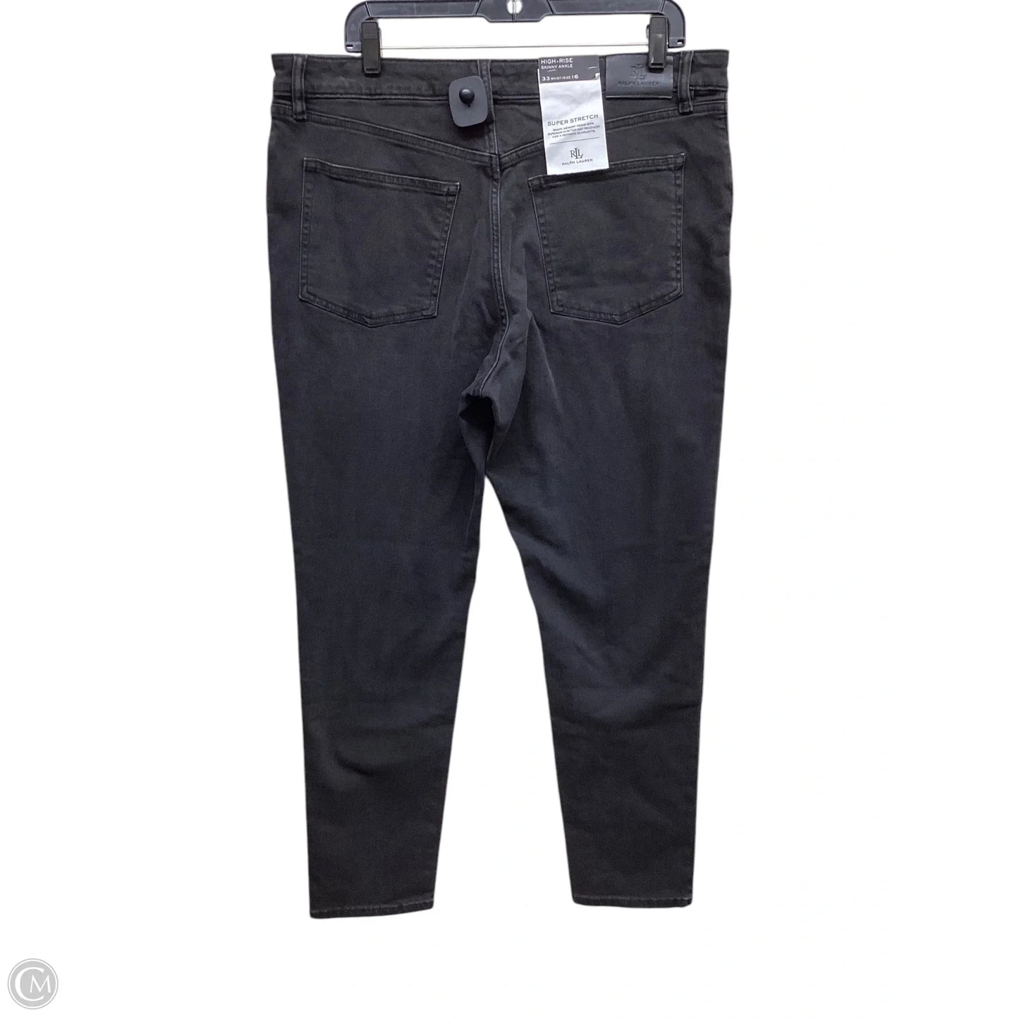 Jeans Straight By Lauren By Ralph Lauren In Black Denim, Size: 16