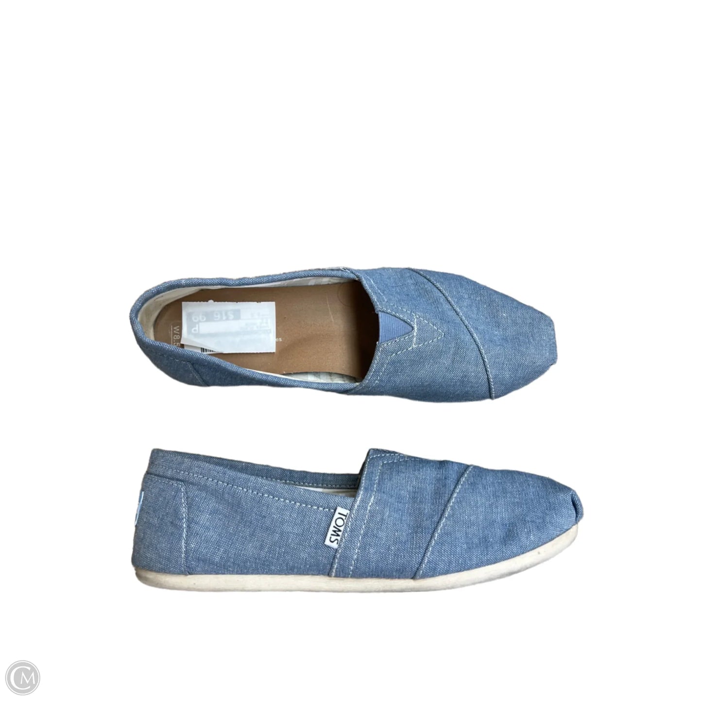 Shoes Flats By Toms In Blue Denim, Size: 8.5