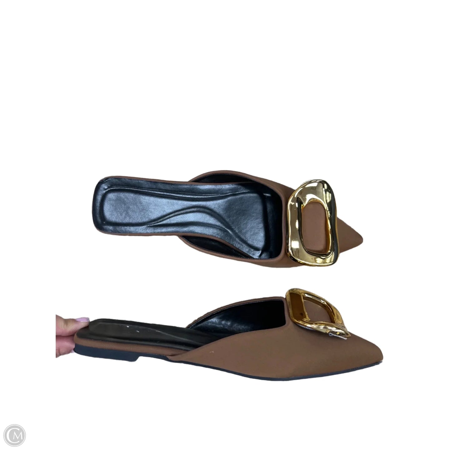Shoes Flats By Clothes Mentor In Brown & Gold, Size: 8