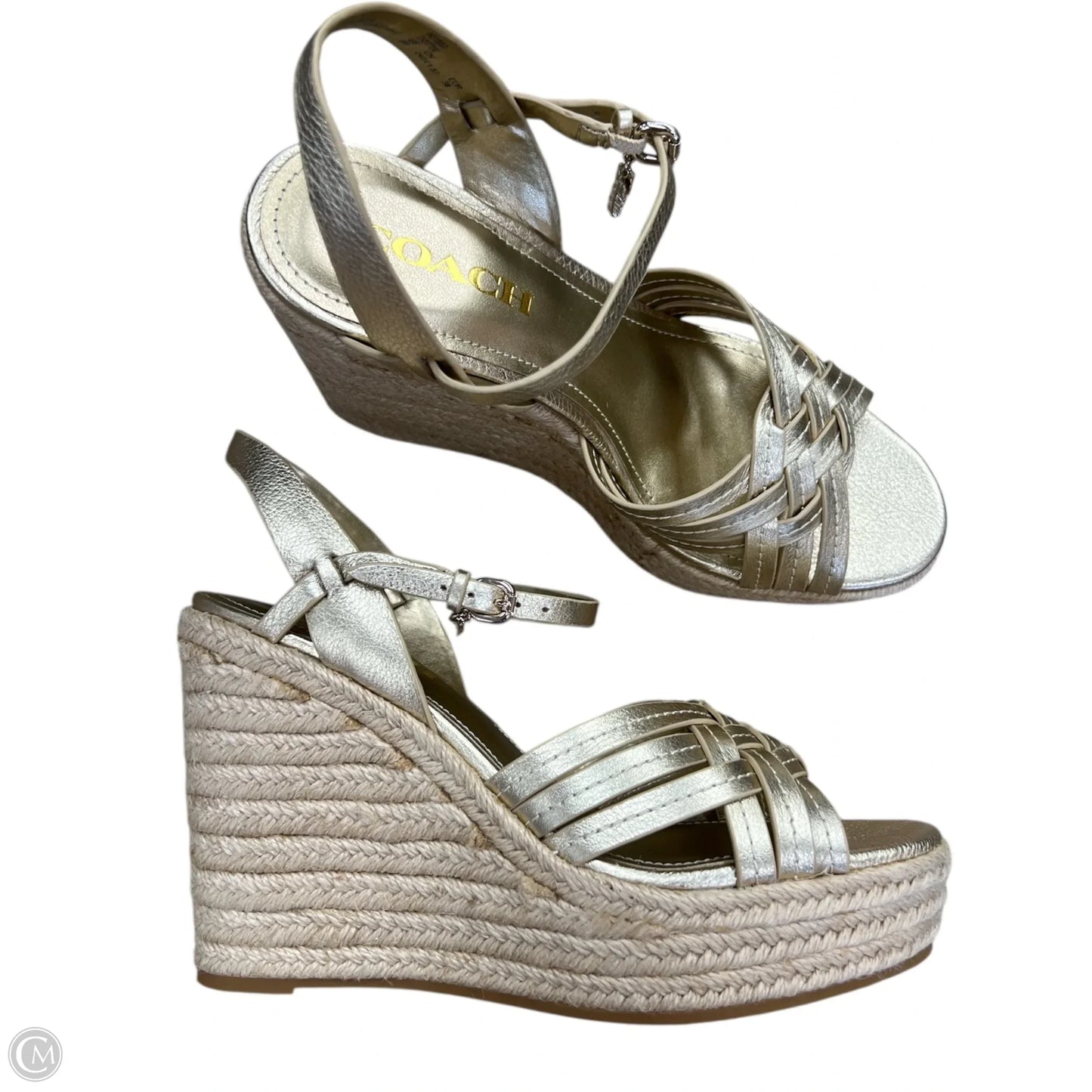 Shoes Designer By Coach In Gold, Size: 8