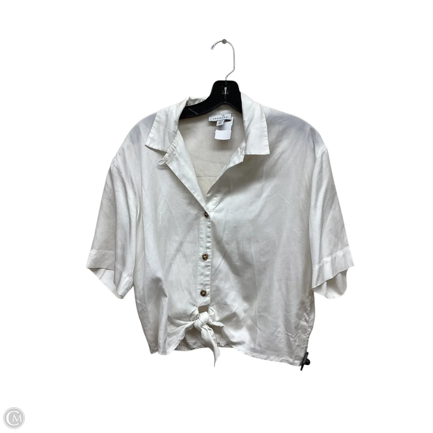 Top Short Sleeve By Top Shop In White, Size: S