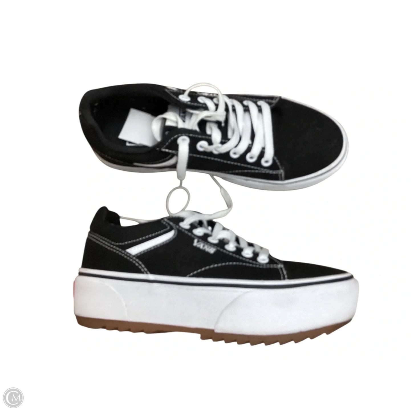 Shoes Sneakers By Vans In Black & White, Size: 7.5