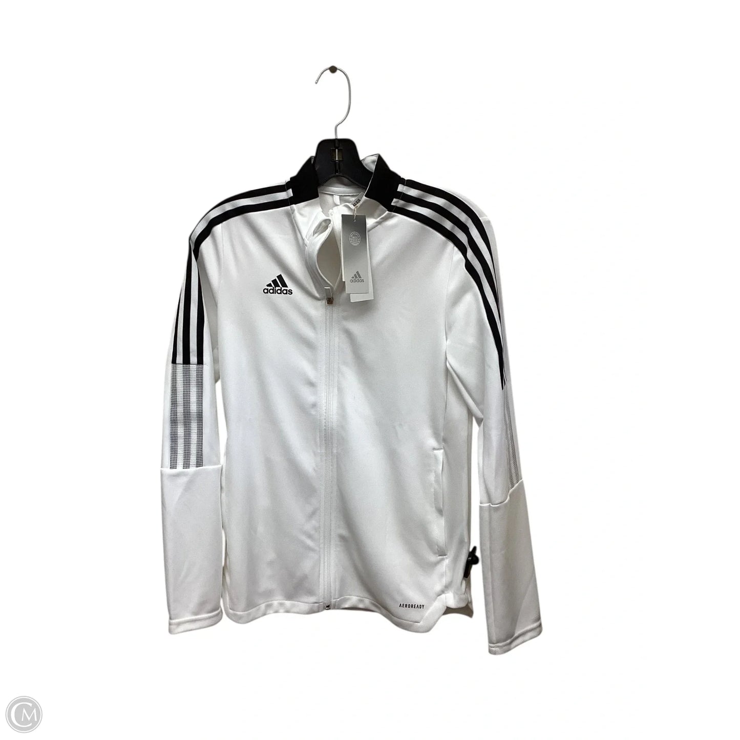 Athletic Jacket By Adidas In White, Size: S