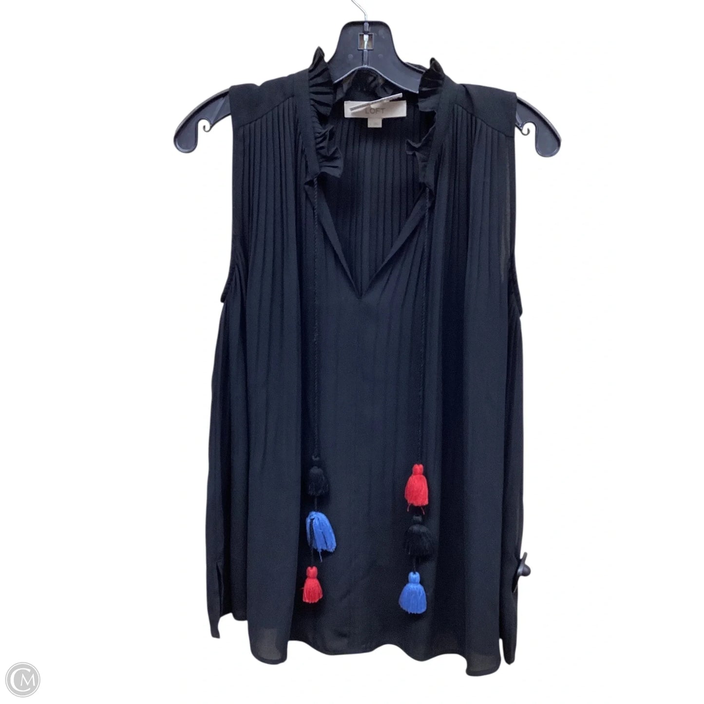 Top Sleeveless By Loft In Black, Size: S