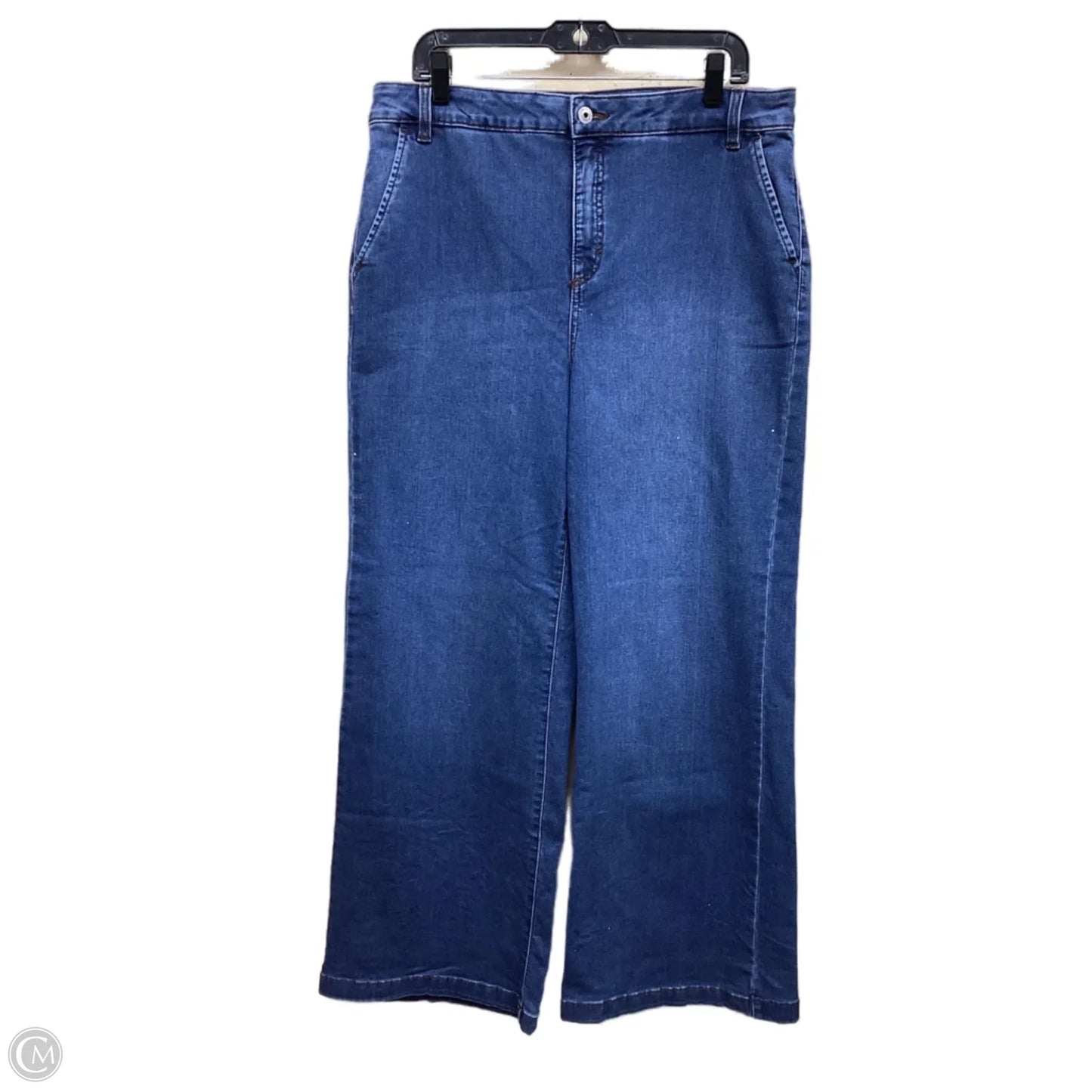 Jeans Wide Leg By Style And Company In Blue Denim, Size: 16