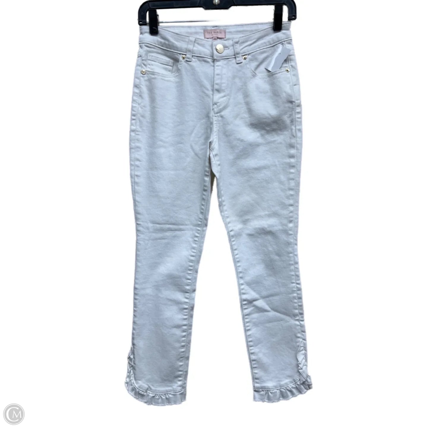 Jeans Skinny By Ted Baker In White Denim, Size: 2