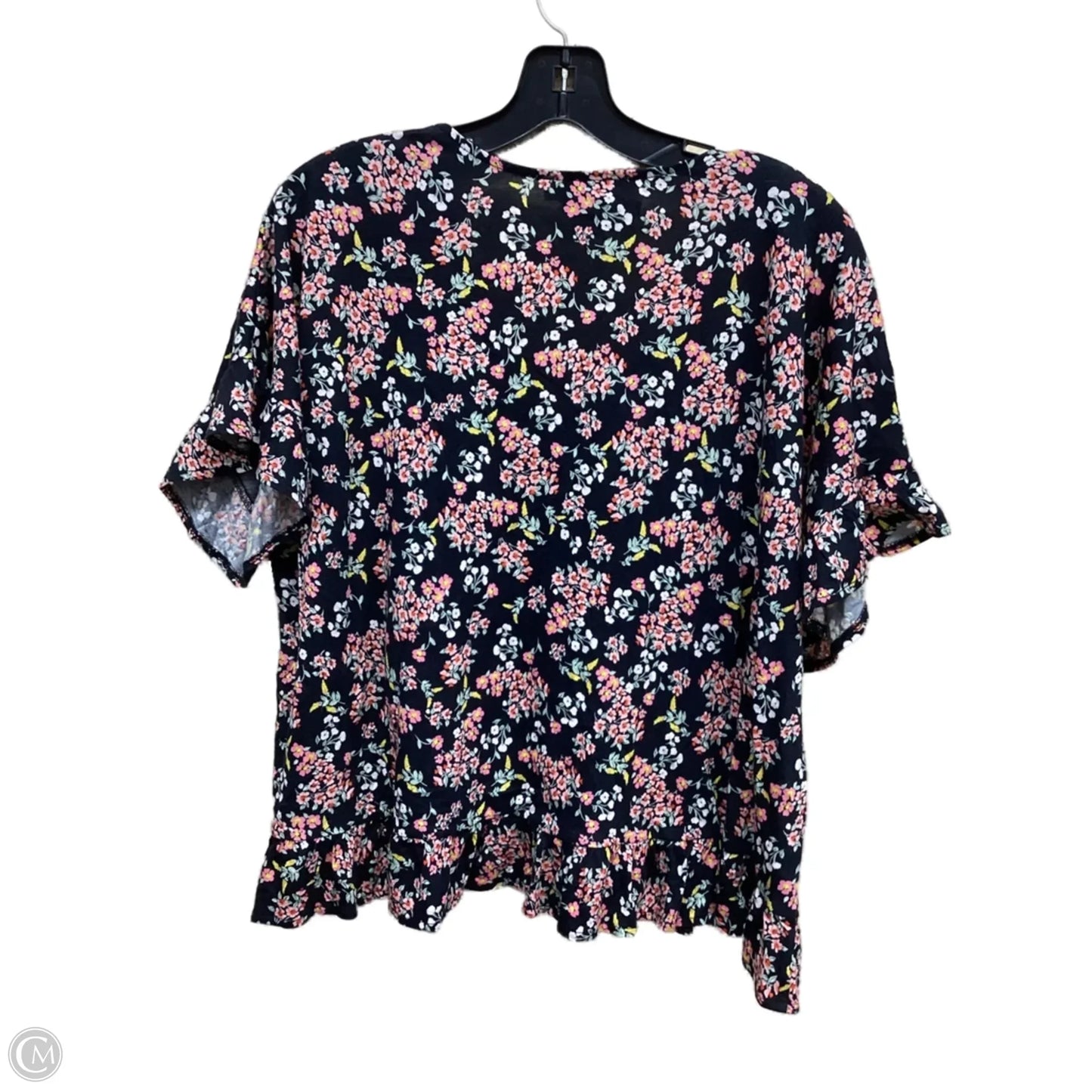 Top Short Sleeve By Loft In Floral Print, Size: L