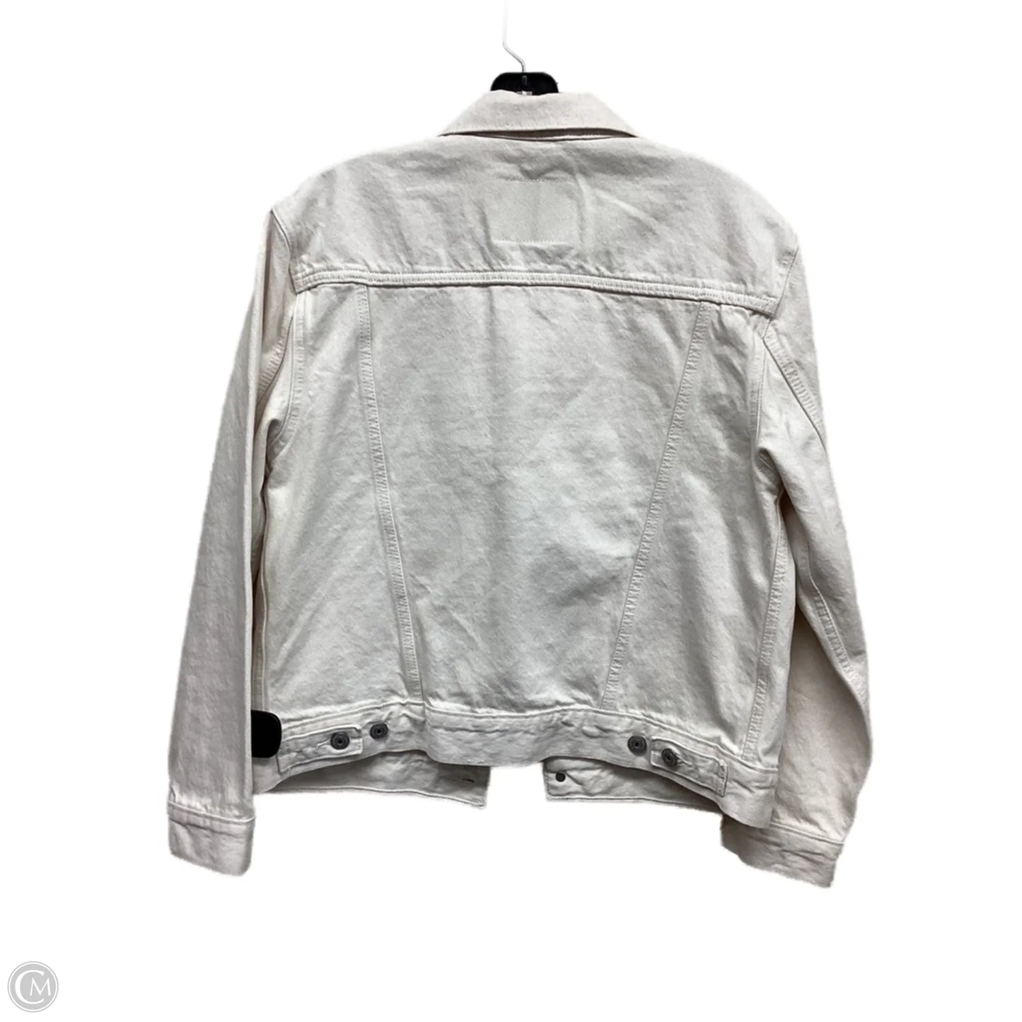 Jacket Denim By Levis In White Denim, Size: M