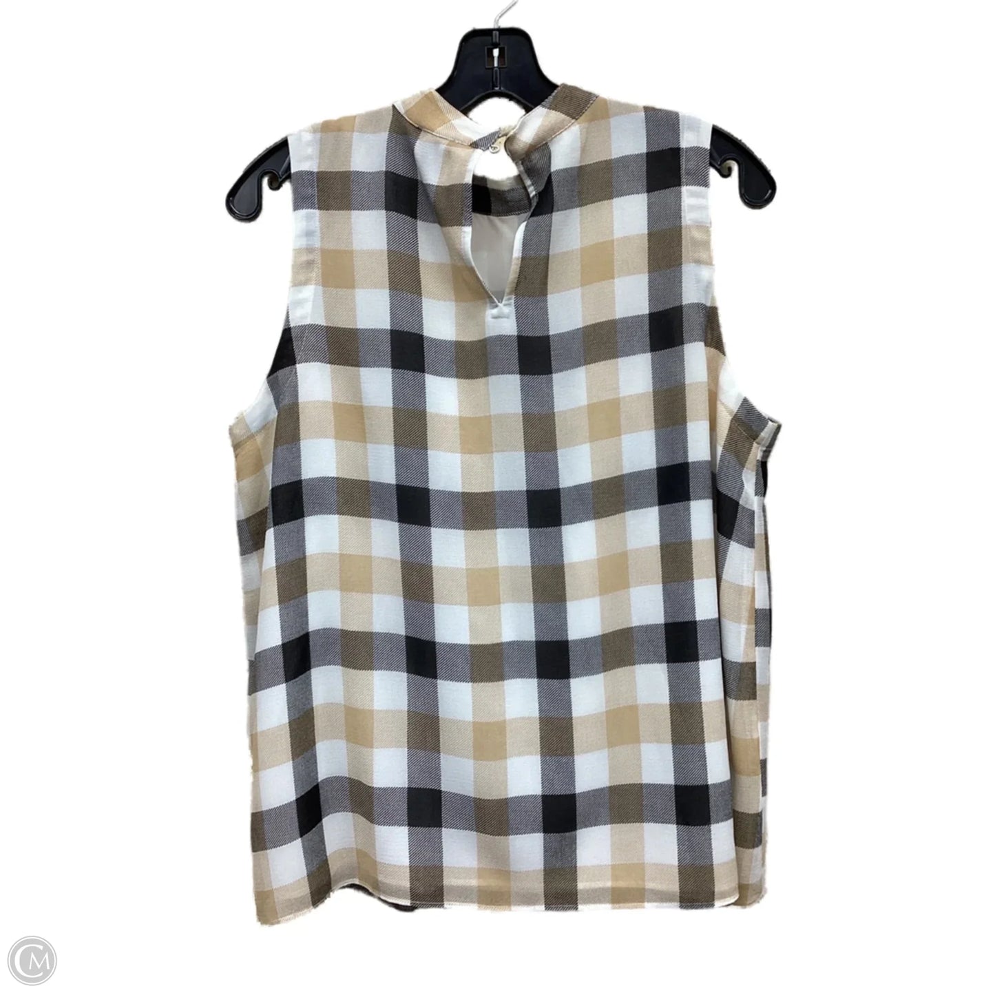 Top Sleeveless By Ann Taylor In Checkered Pattern, Size: M
