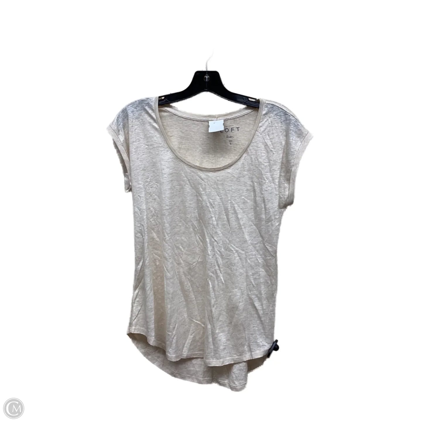 Top Short Sleeve By Loft In Beige, Size: S