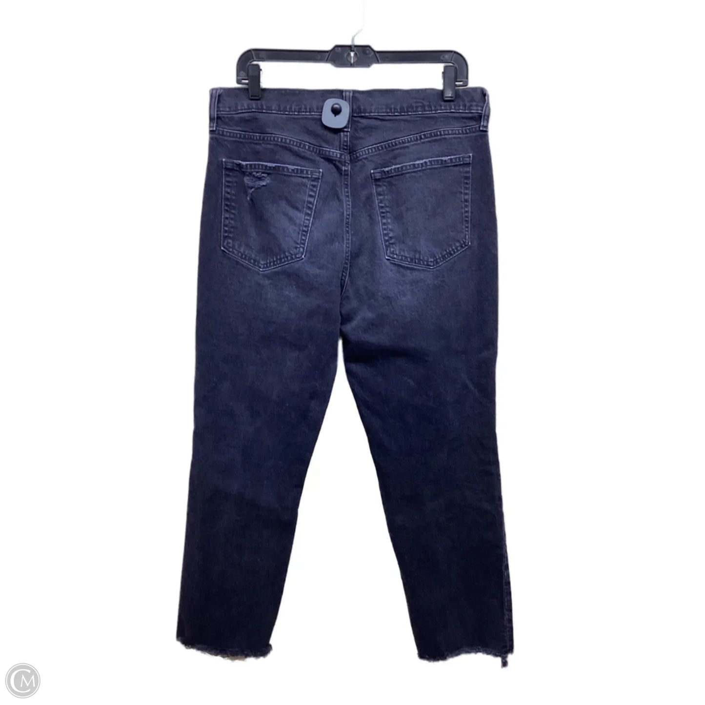 Jeans Straight By Gap In Black Denim, Size: 14