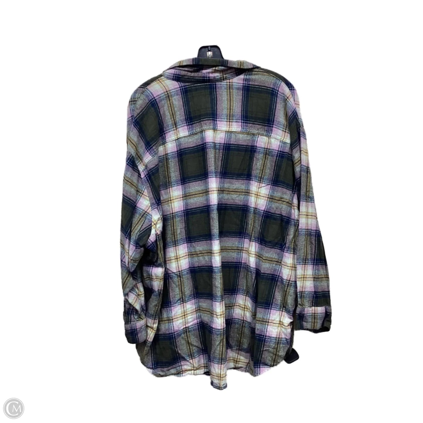 Top Long Sleeve By Old Navy In Plaid Pattern, Size: 3x