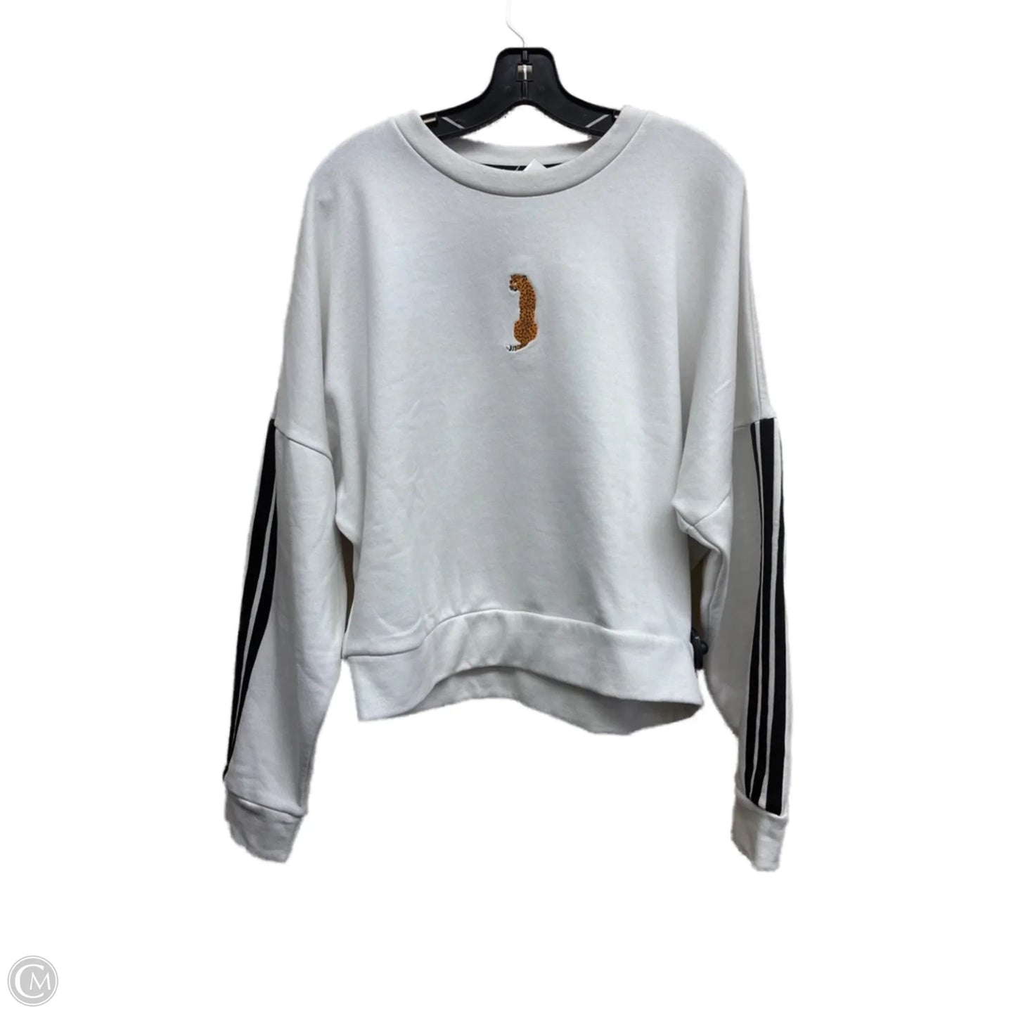 Athletic Sweatshirt Crewneck By Adidas In White, Size: M