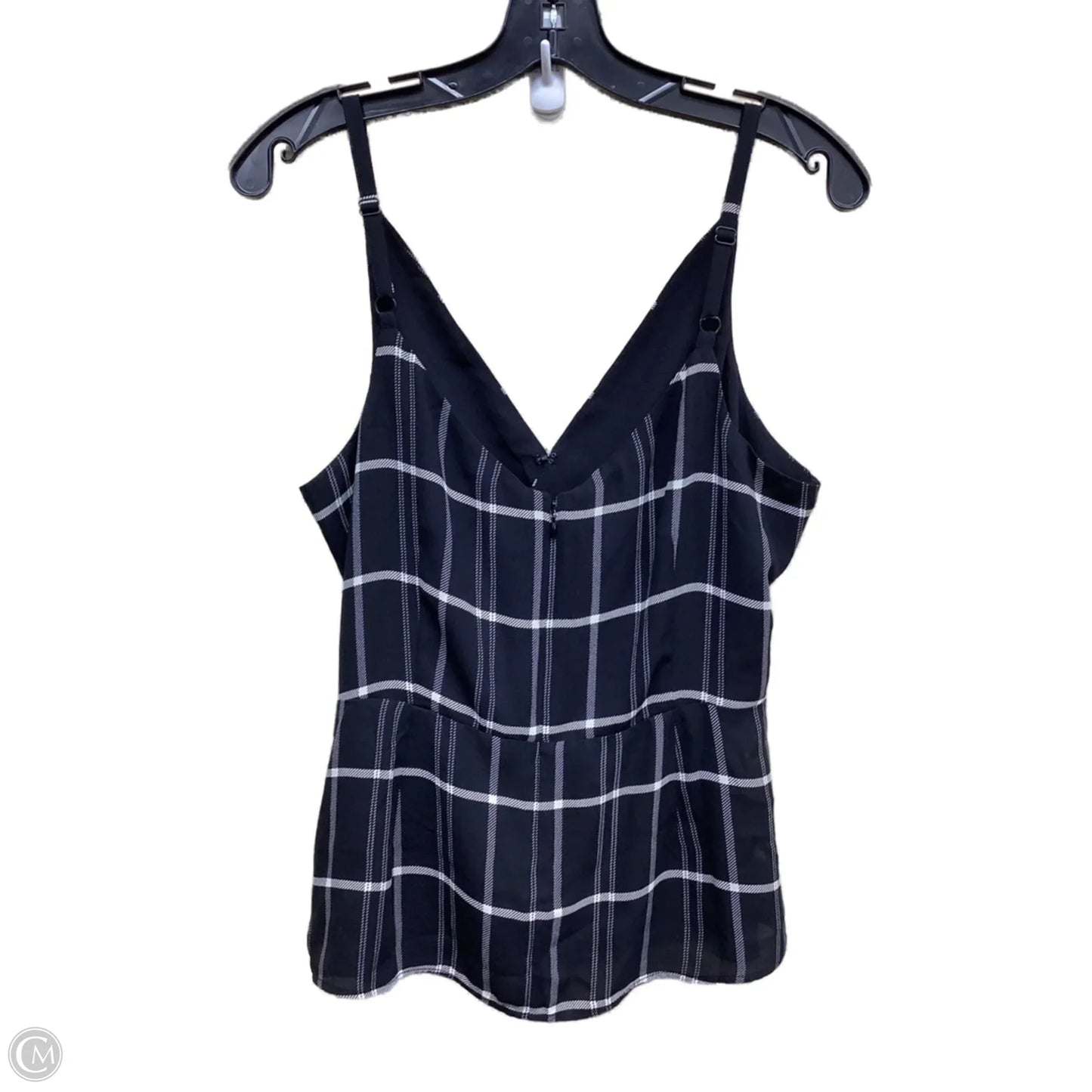 Top Sleeveless By Cabi In Checkered Pattern, Size: 8
