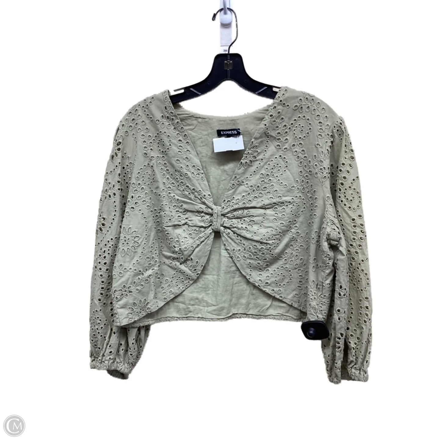Top Long Sleeve By Express In Green, Size: Xl